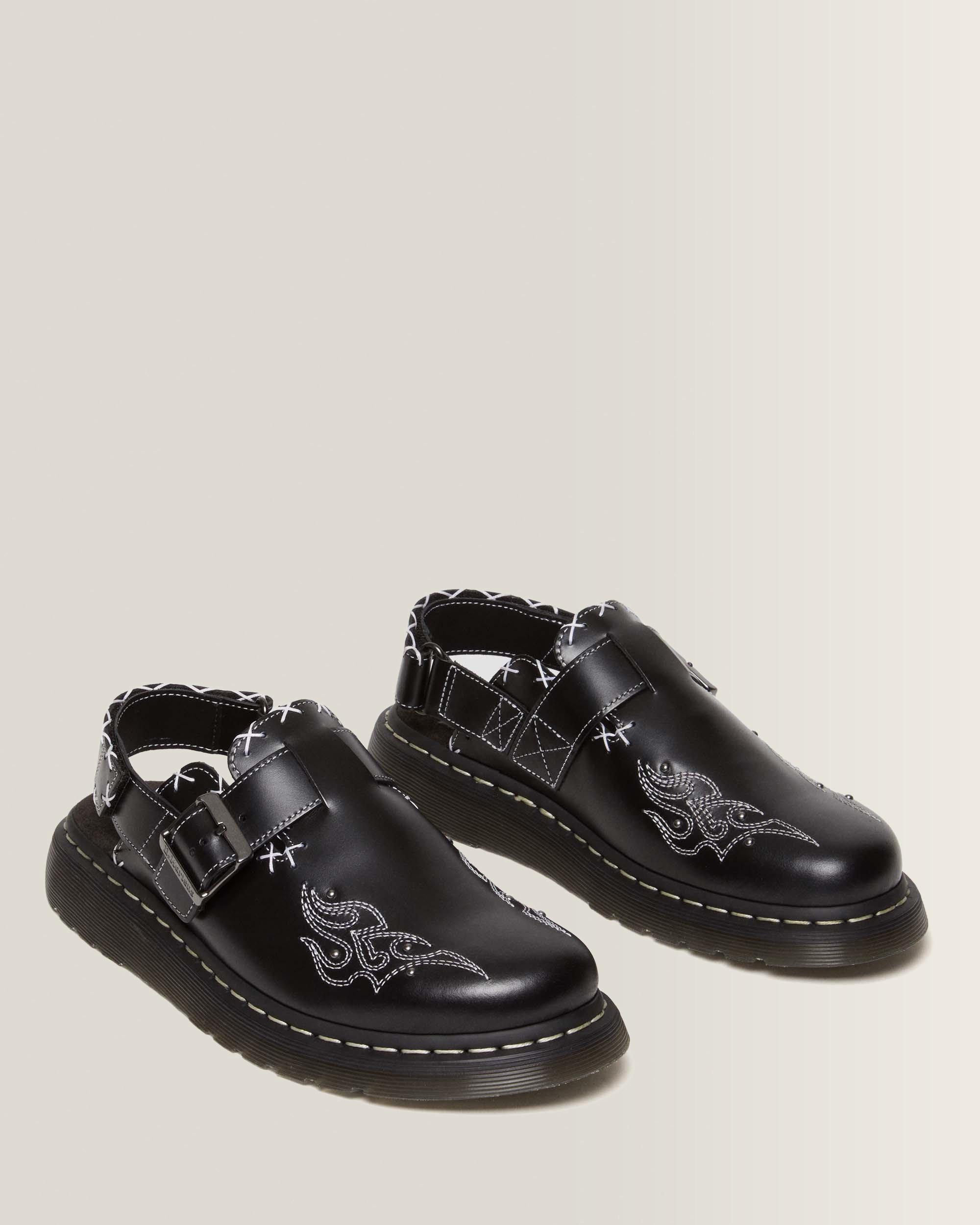 Contrast Stitch-mules i Jorge-læder