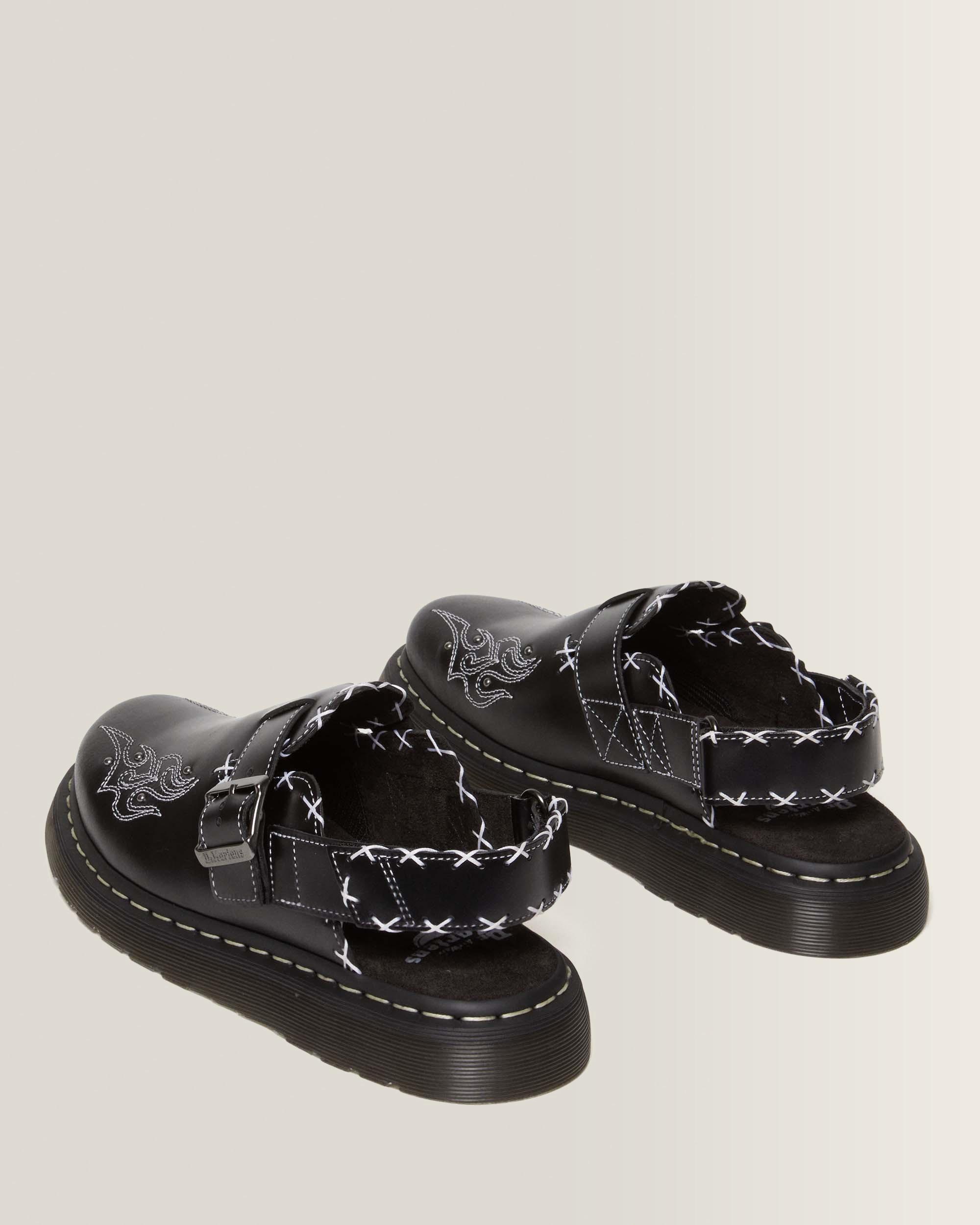 Contrast Stitch-mules i Jorge-læder