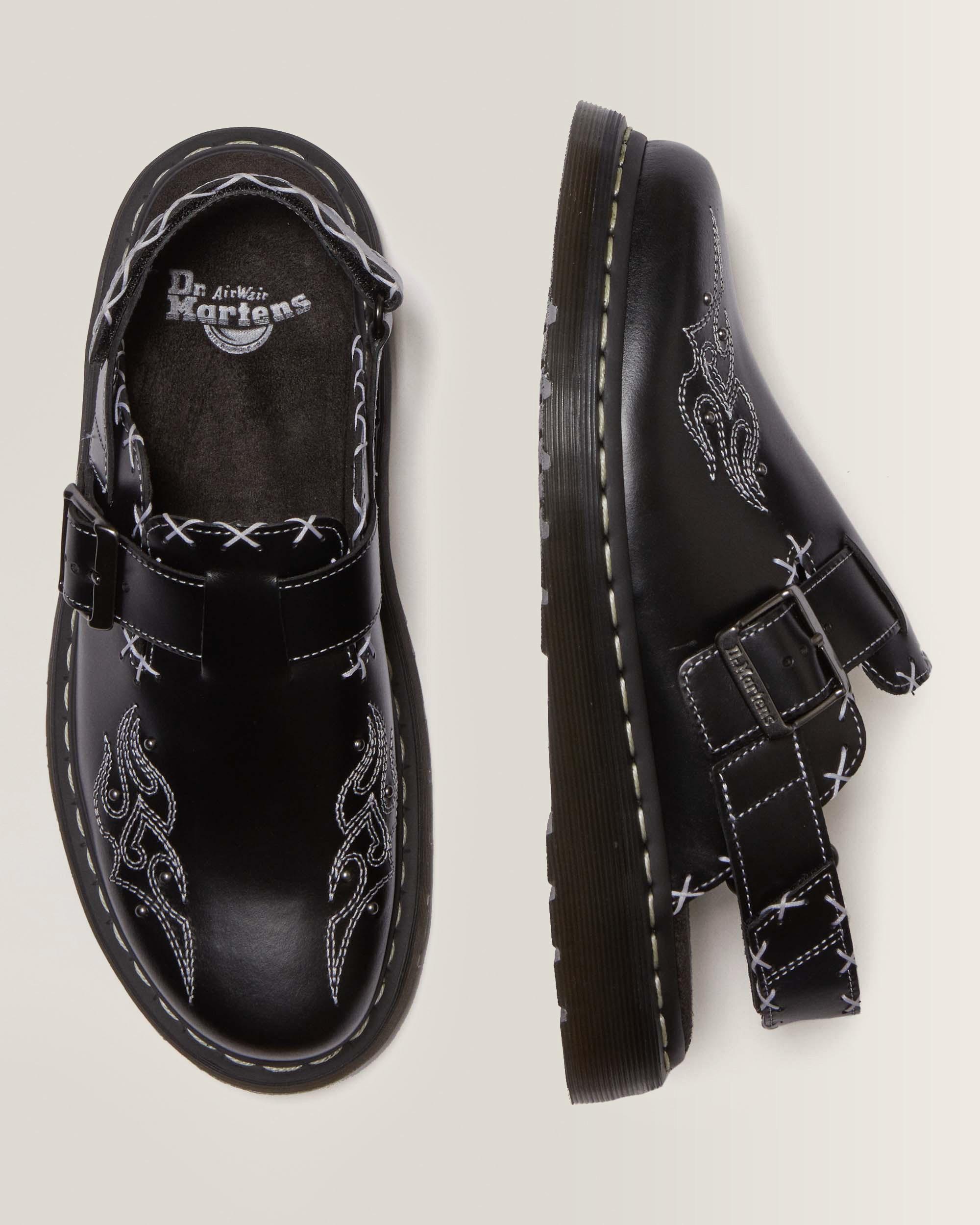 Contrast Stitch-mules i Jorge-læder