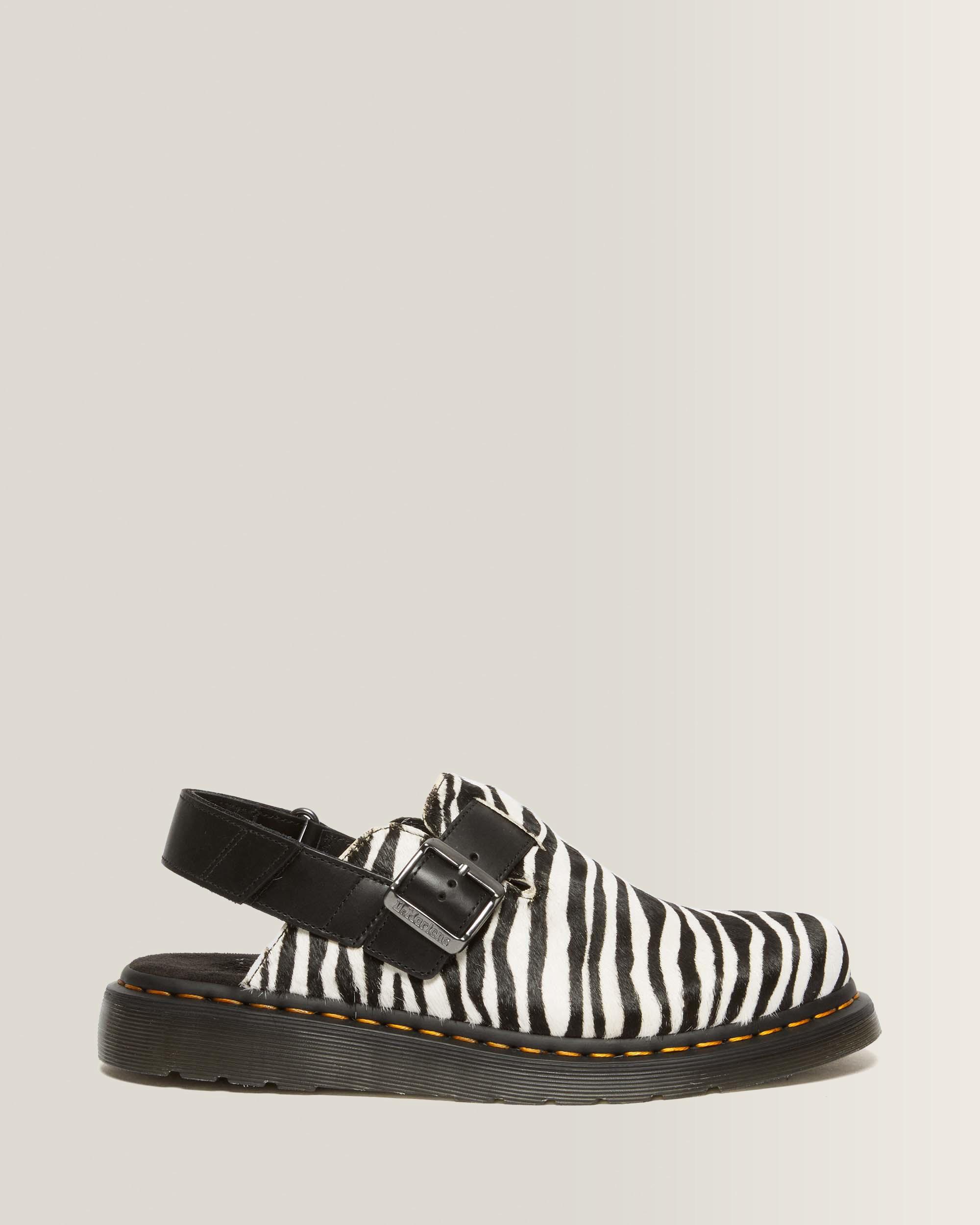 Jorge II Hair-on Slingback Mules in Schwarz+Weiß | Dr. Martens™