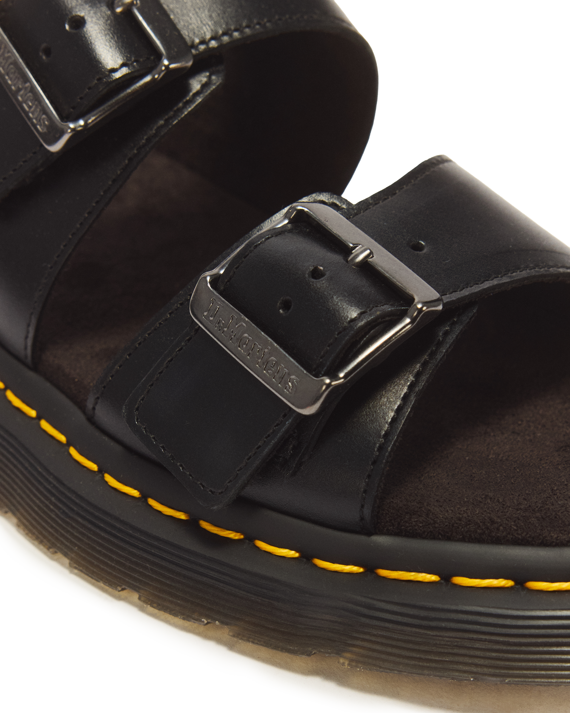 Josef Leather Buckle Slide Sandals