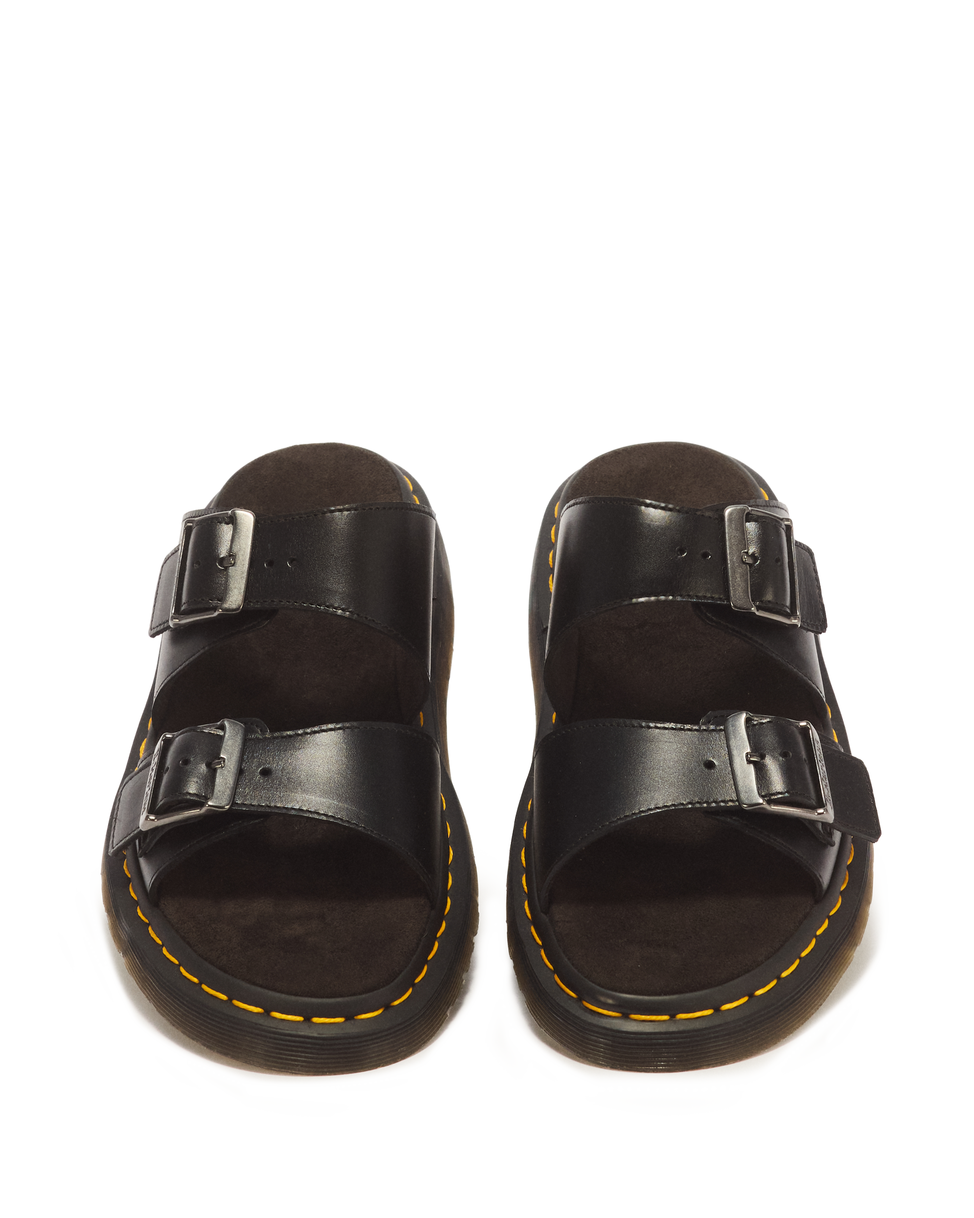 Josef Leather Buckle Slide Sandals