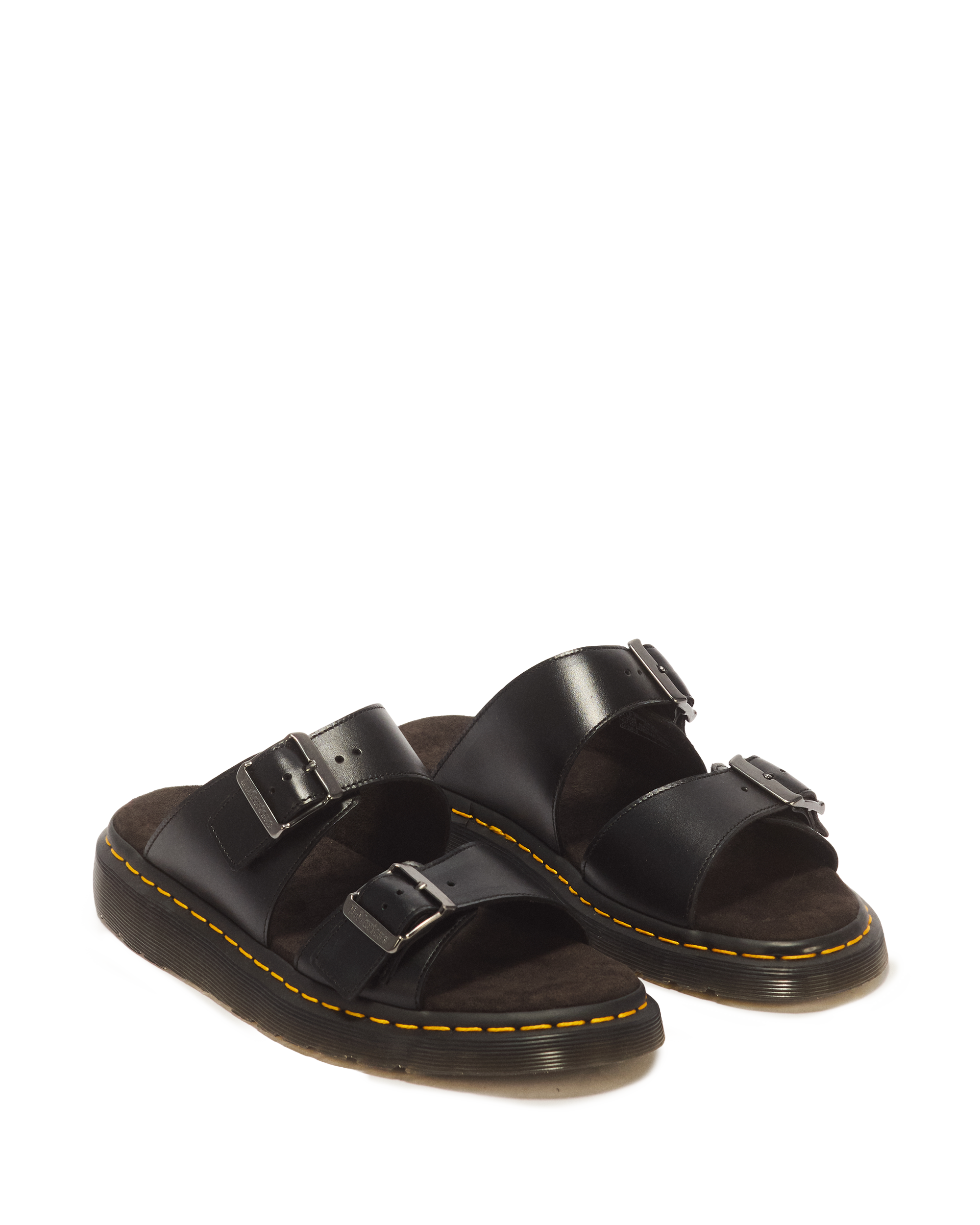 Josef Leather Buckle Slide Sandals