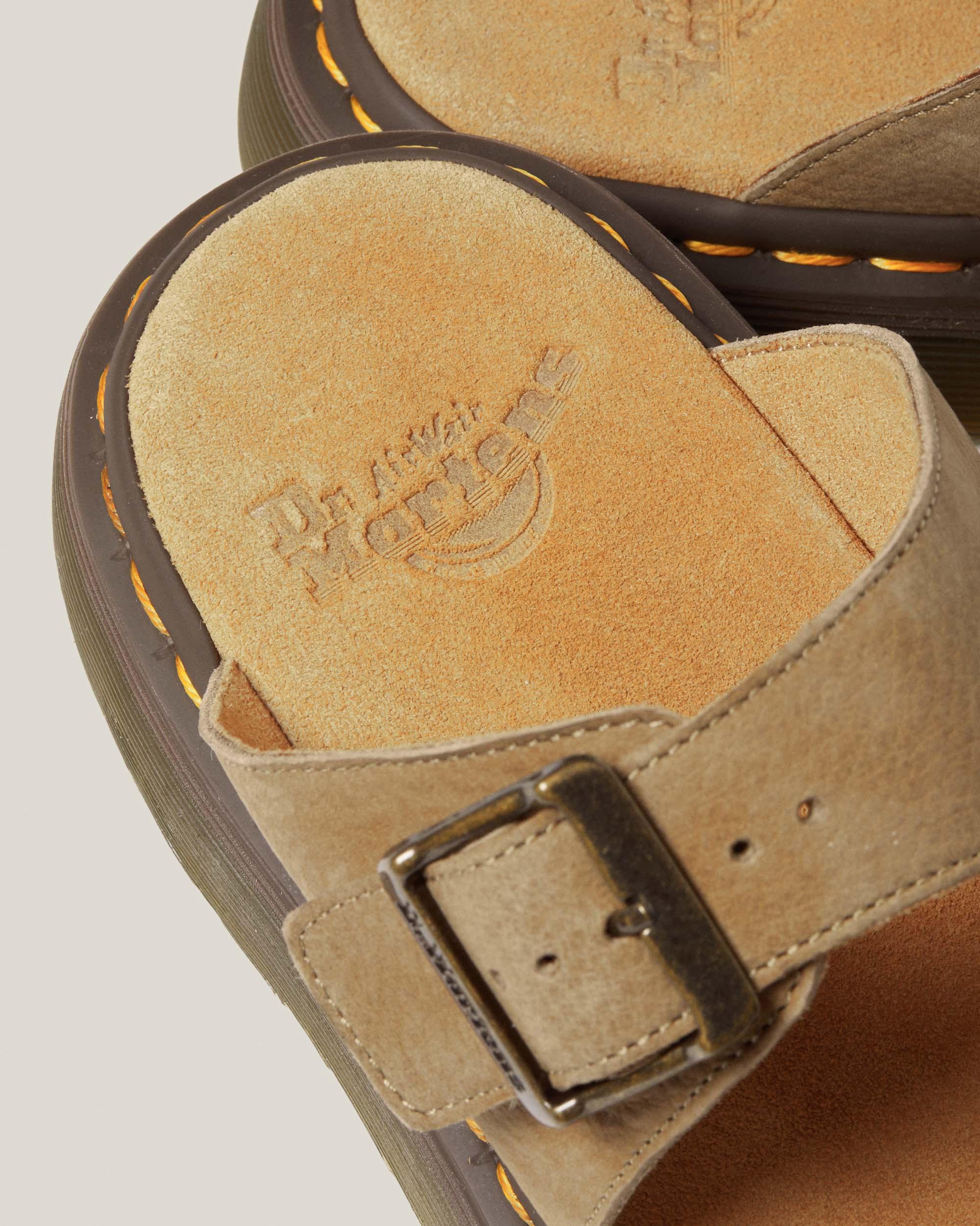 Josef Nubuck Leather Buckle Slide Sandals