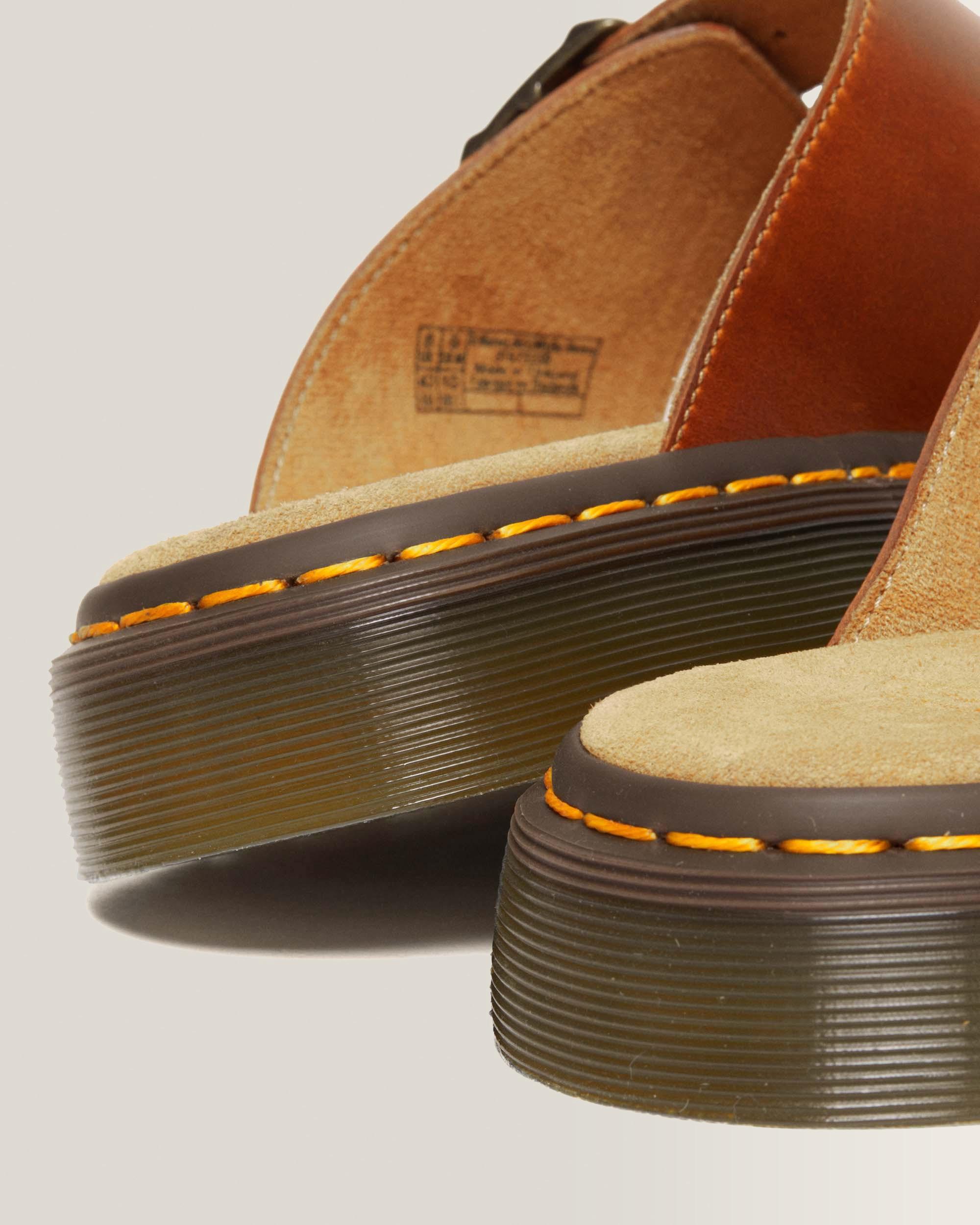 Josef Leather Buckle Slide Sandals