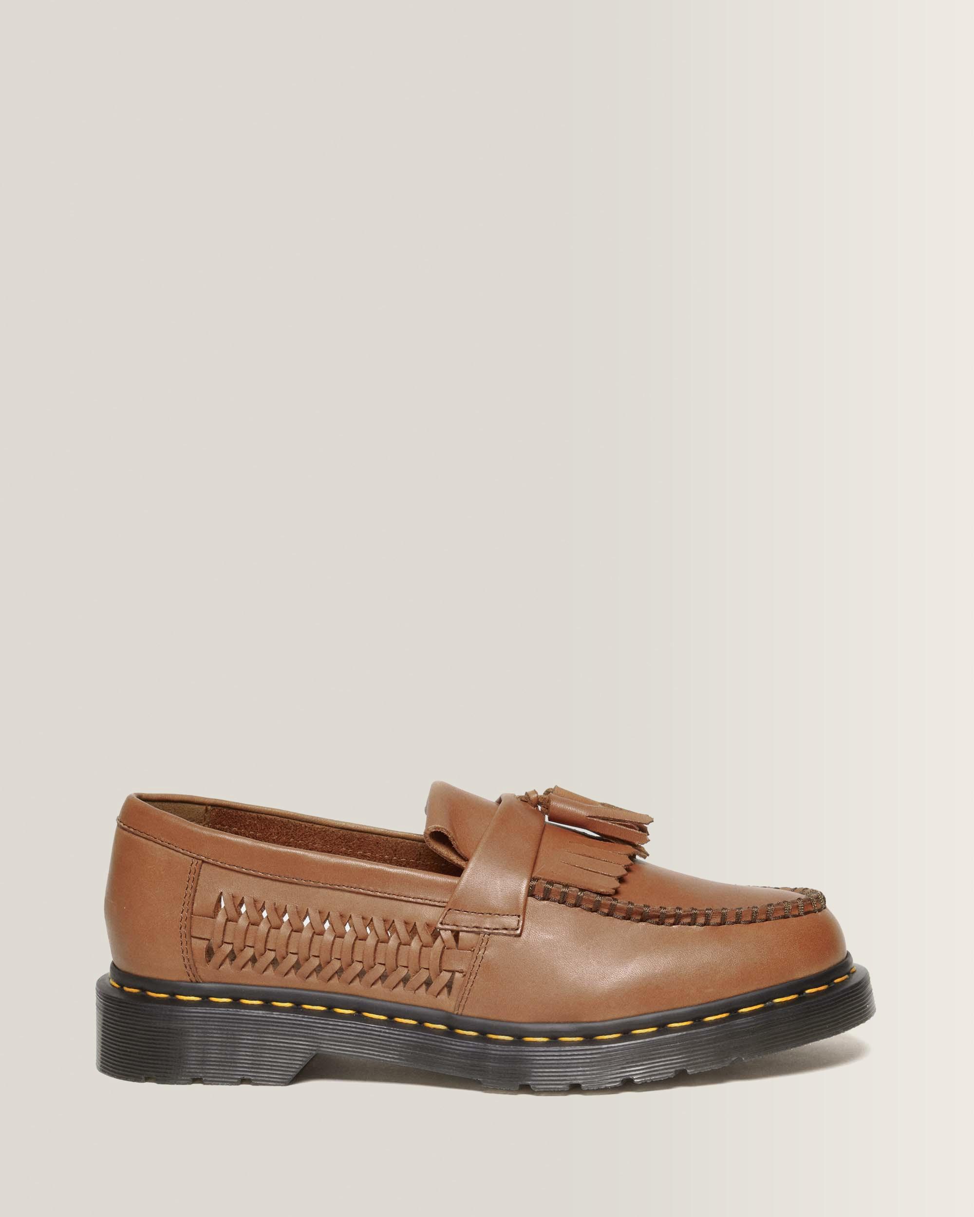 Adrian Woven Leather Tassel Loafers in British Tan | Dr. Martens™