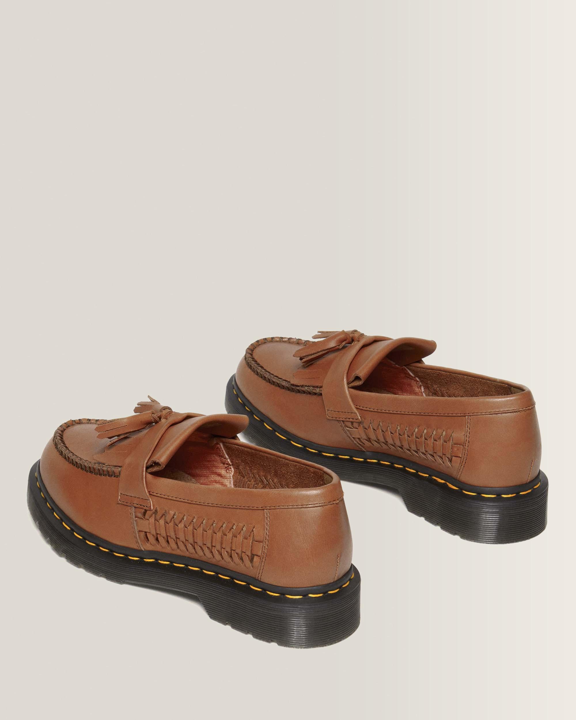 Adrian Woven Leather Tassel Loafers in British Tan | Dr. Martens™