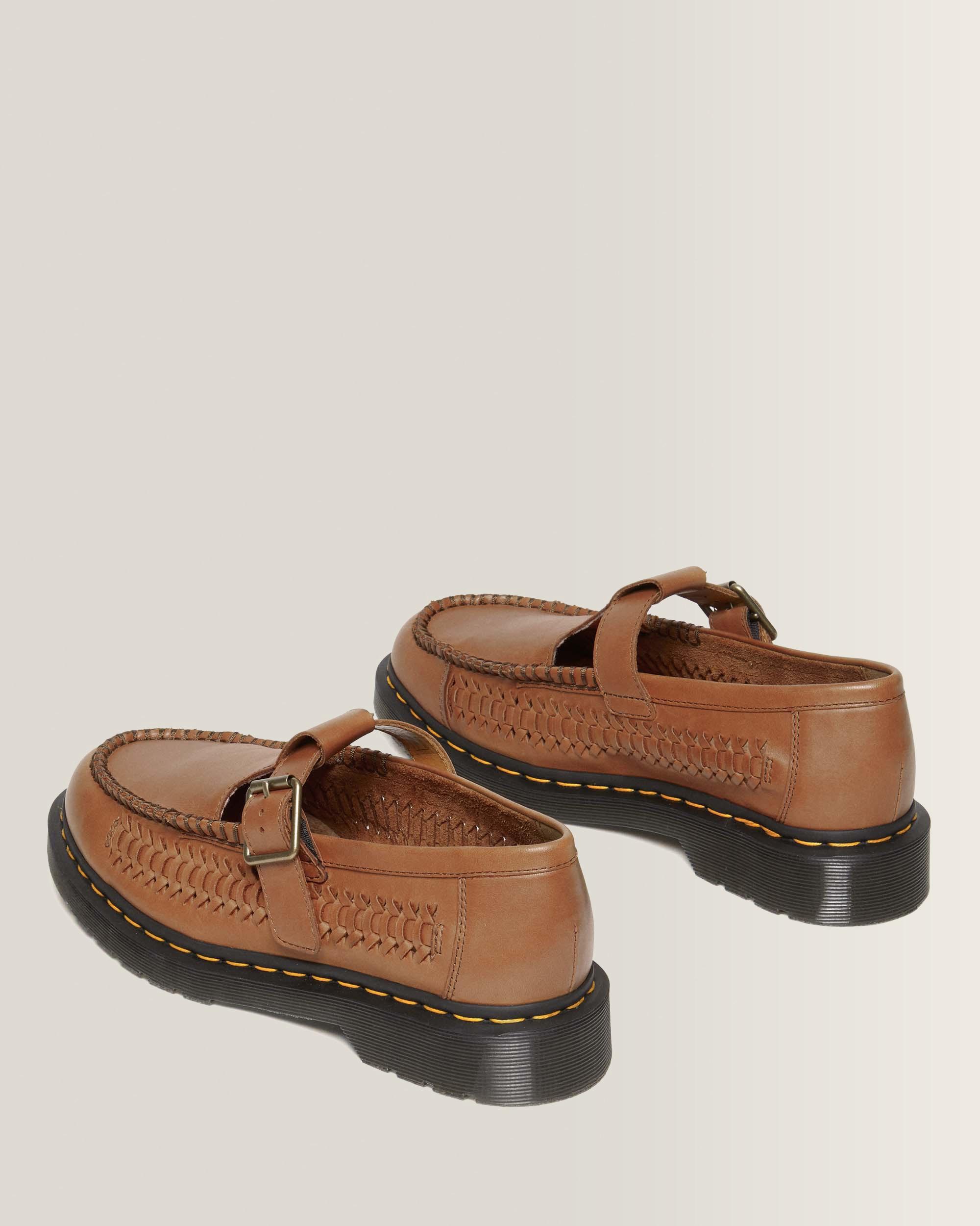 Adrian T-Bar Woven Leather Mary Jane Shoes in British Tan | Dr