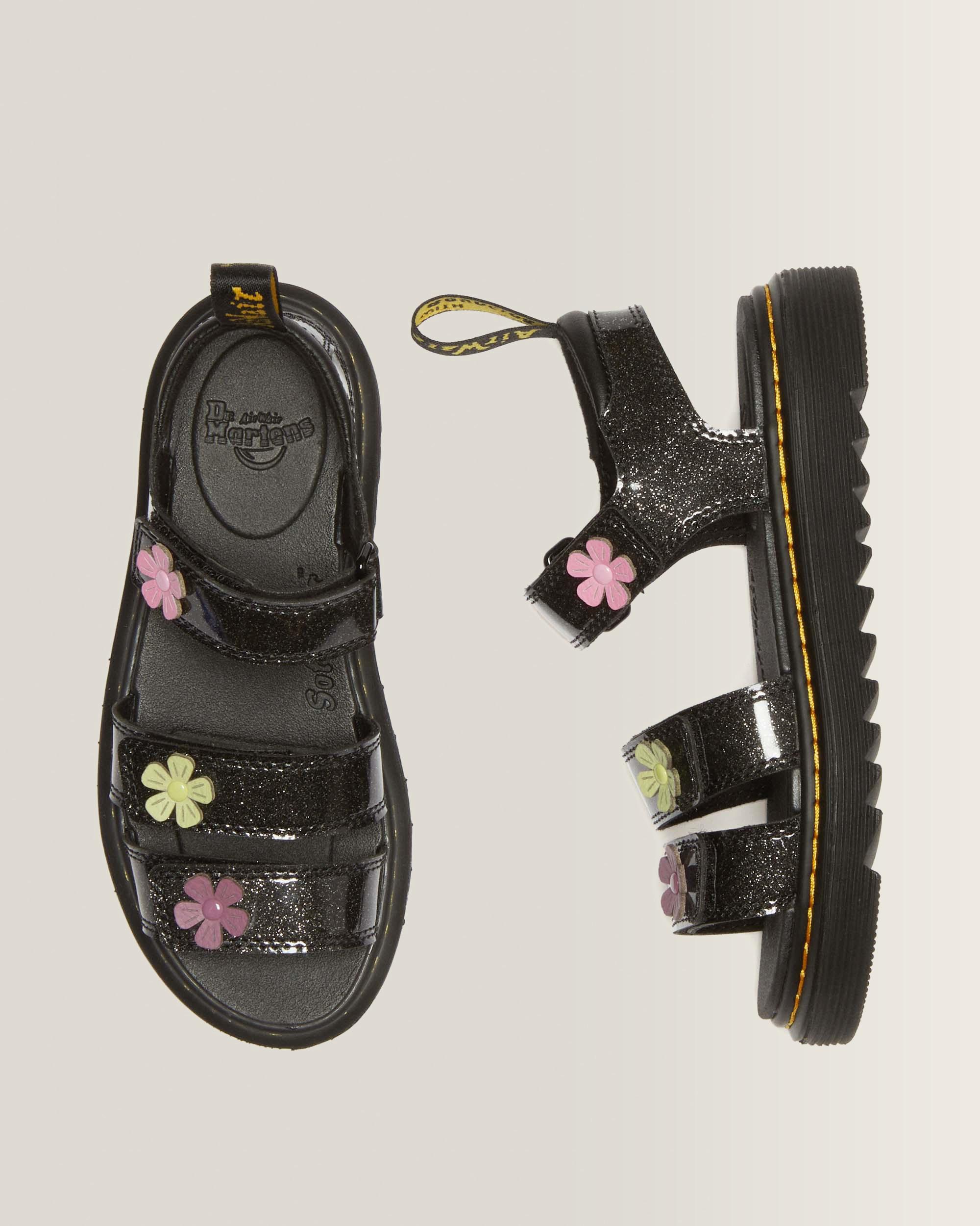 Kinder Klaire Coated Glitter Velcro Sandalen