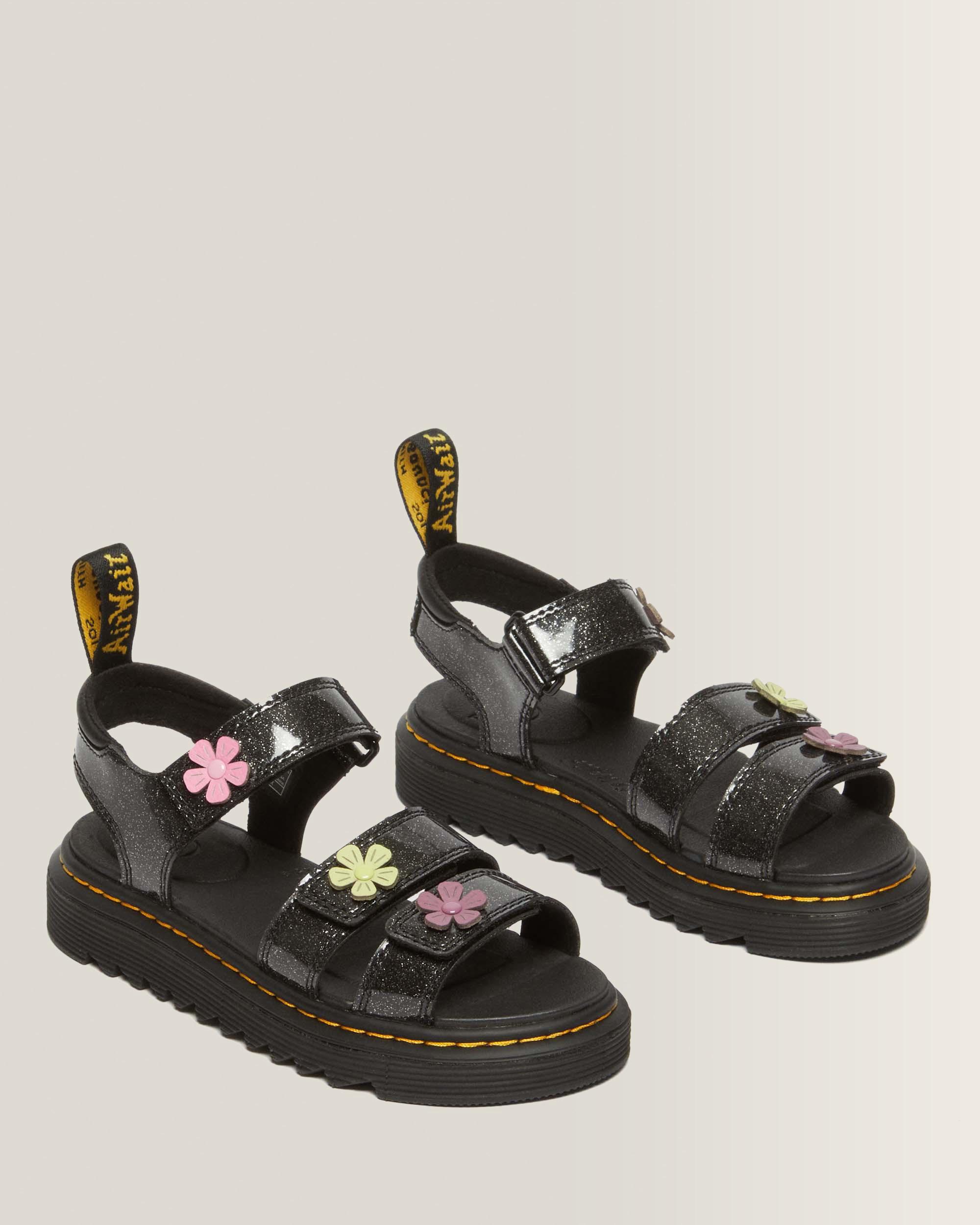 Kinder Klaire Coated Glitter Velcro Sandalen