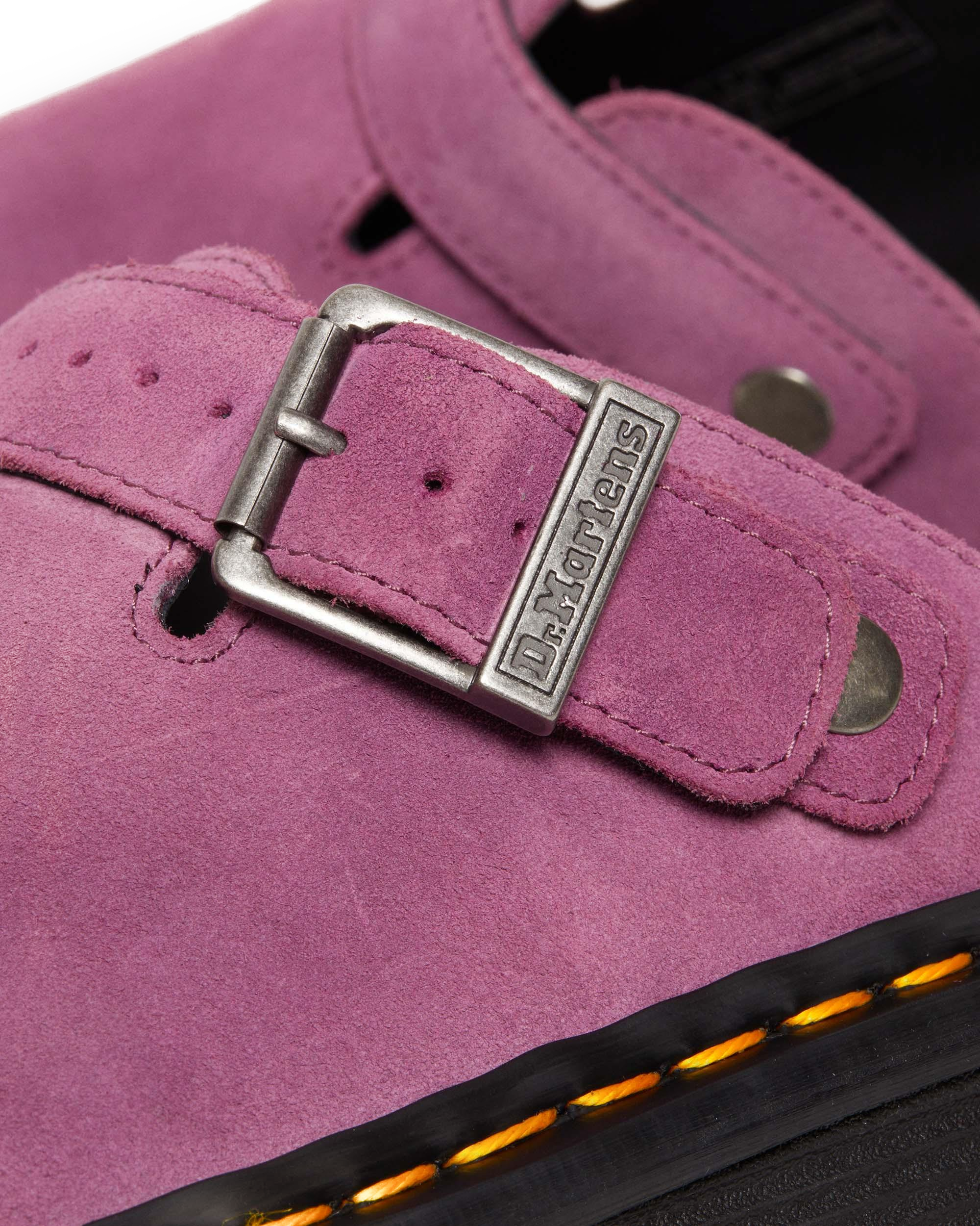 Zebzag Suede Casual Slingback Platform Mules in Muted Purple | Dr