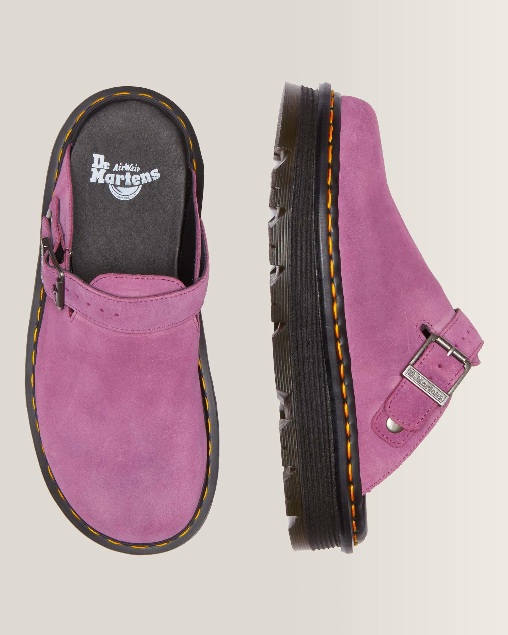 Zebzag Suede Casual Slingback Platform Mules in Muted Purple | Dr