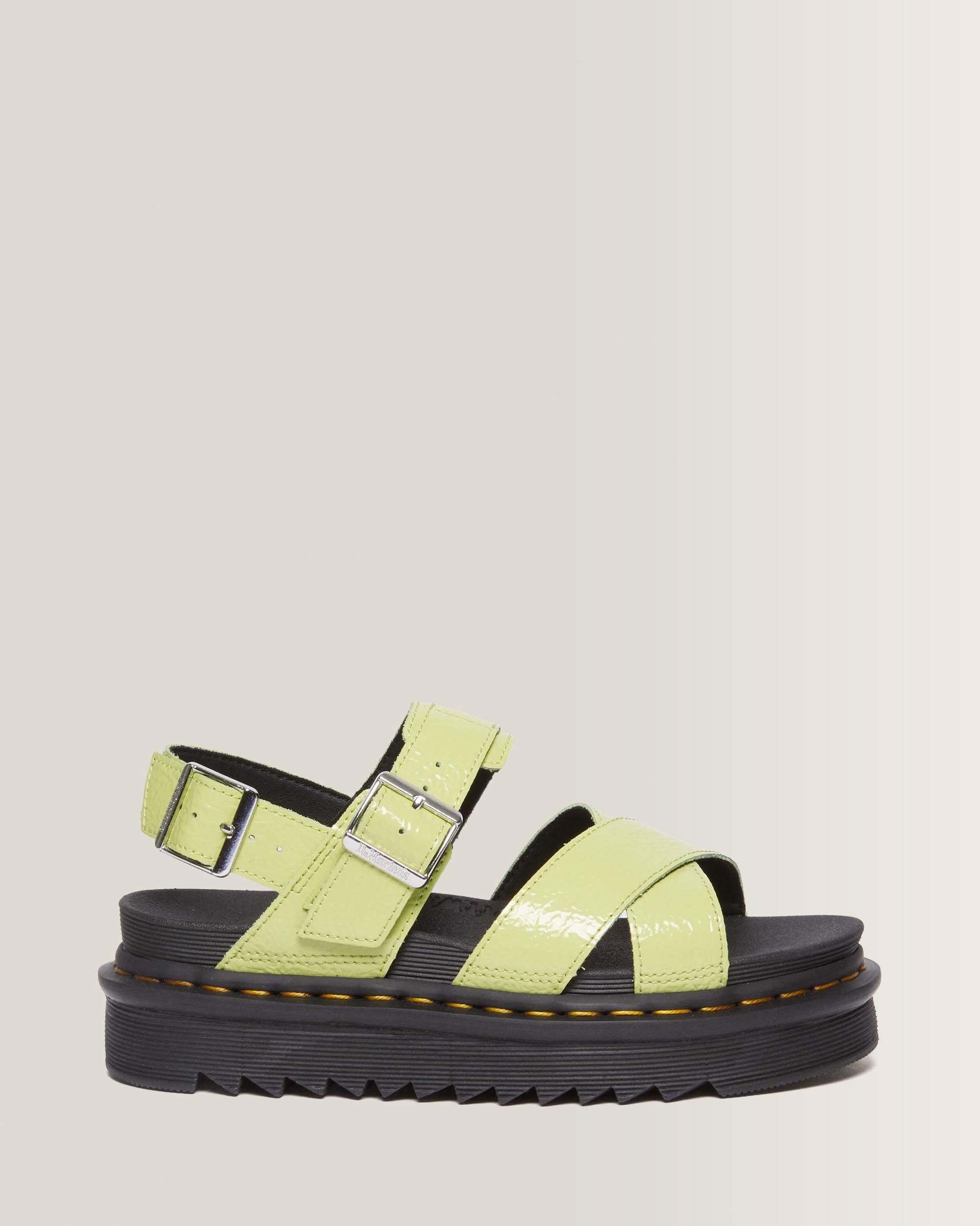 Voss II Distressed Patent Leder Sandalen
