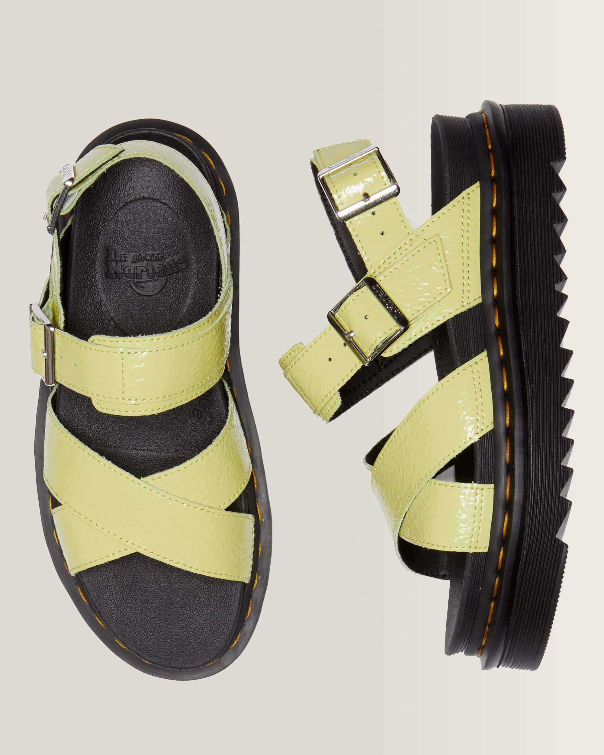 Voss II Distressed Patent Leder Sandalen