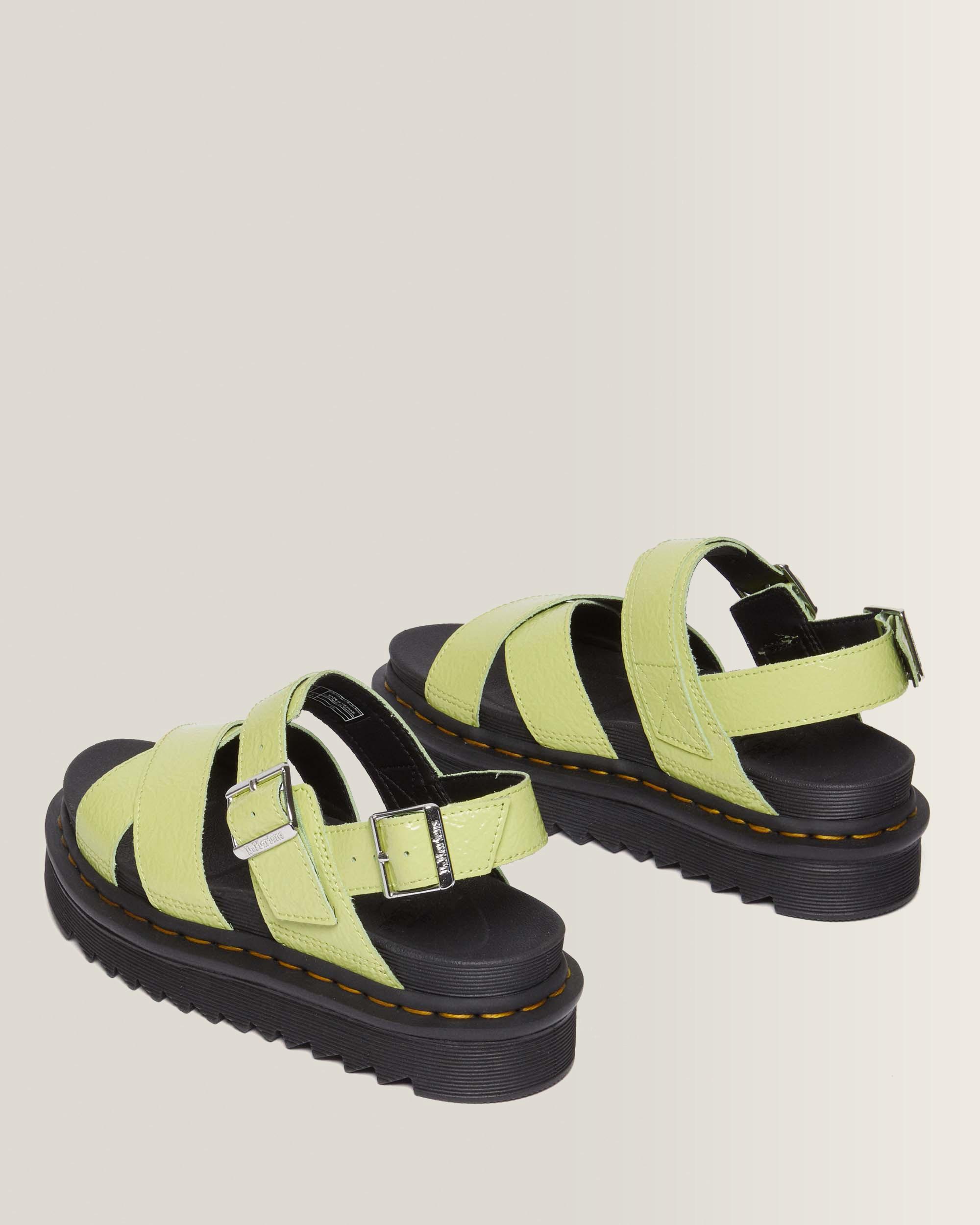 Voss II Distressed Patent Leder Sandalen