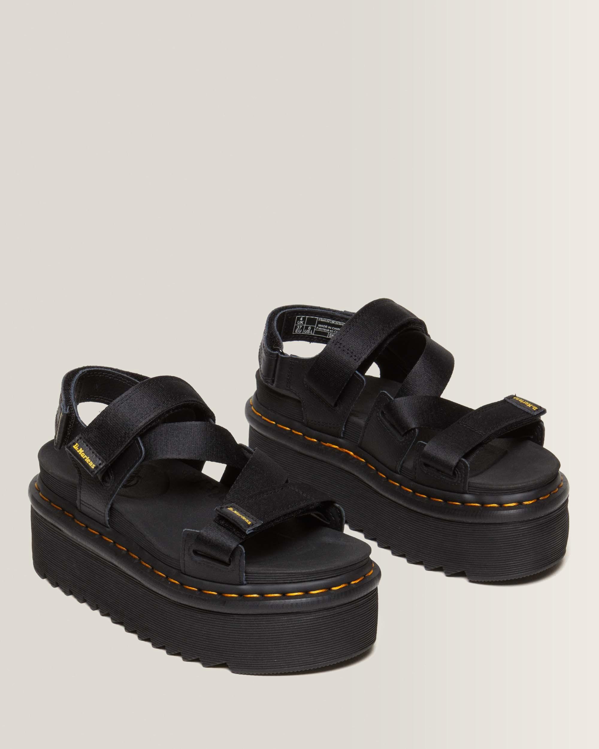 Dr. Martens サンダル ブラック　KIMBER UK4 Kimber II Logo Webbing Sandals in Black | Dr. Martens™