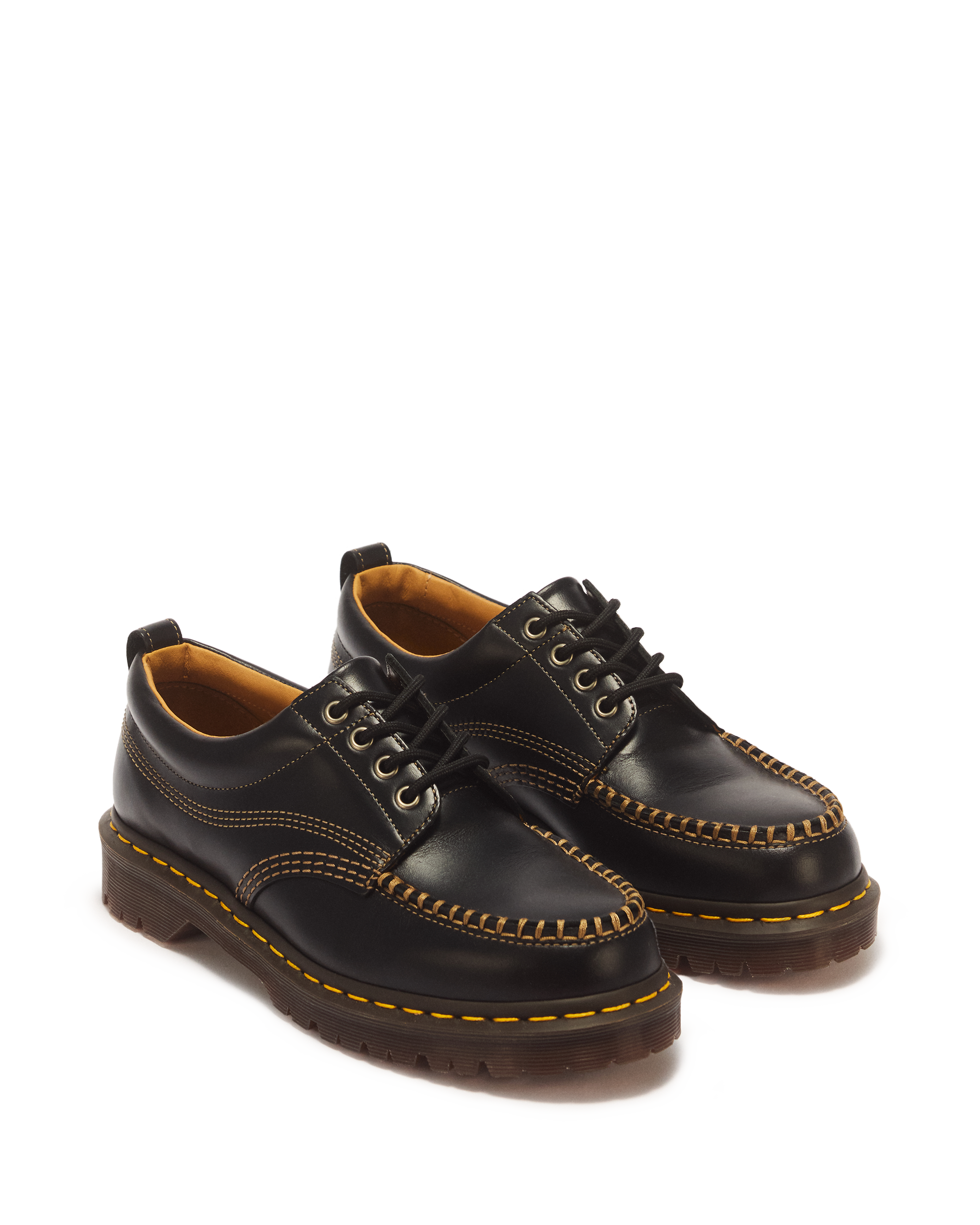 Lowell Leather Moc Toe Shoes in Black | Dr. Martens™