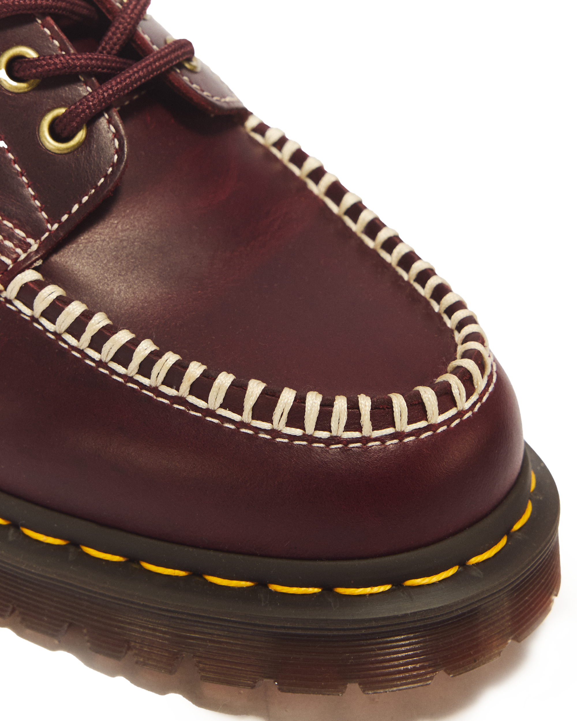 Lowell Leather Moc Toe Shoes in Cherry Red | Dr. Martens™