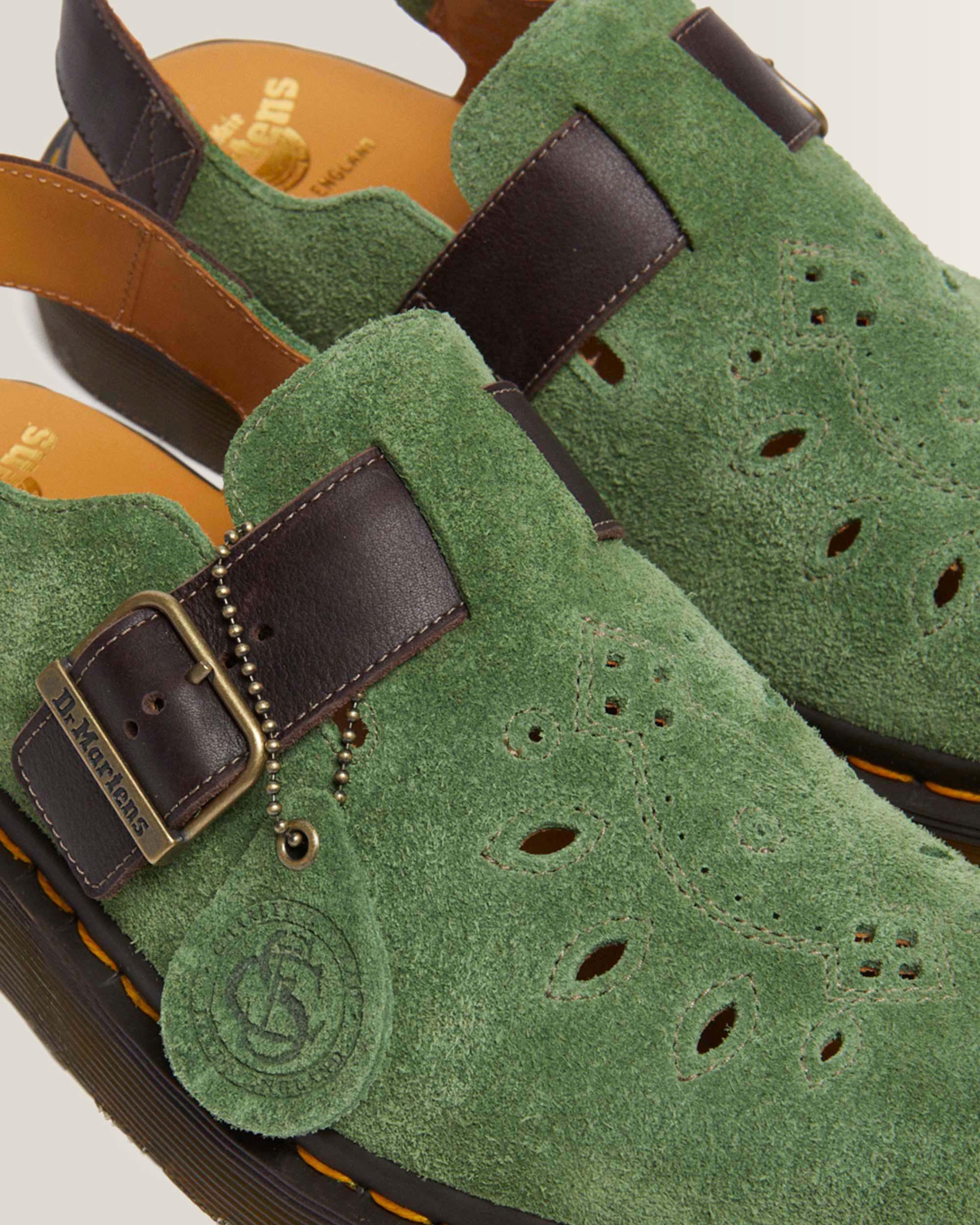 Jorge Made In England Desert Oasis Suede Slingback Mule in PEA