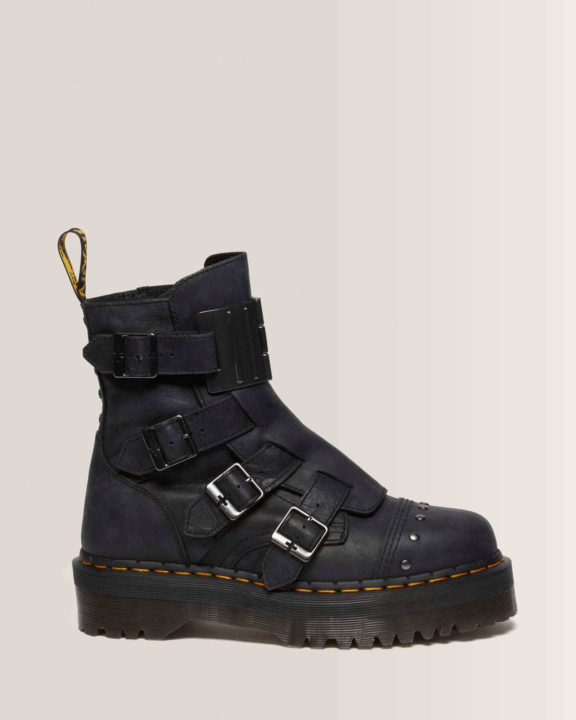 Jadon Hinge Buckle Leren Platform Laarzen