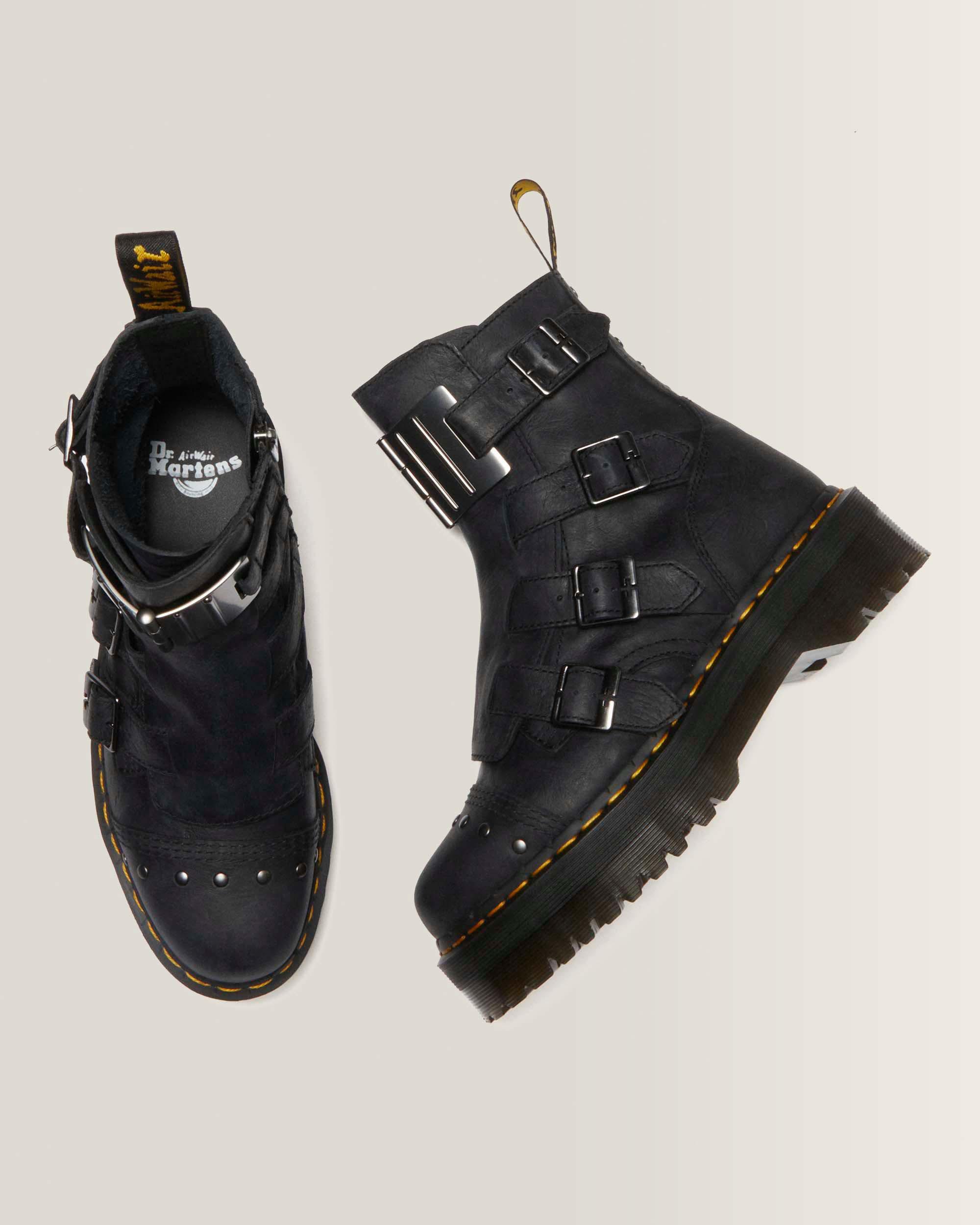 Jadon Hinge Buckle Leren Platform Laarzen