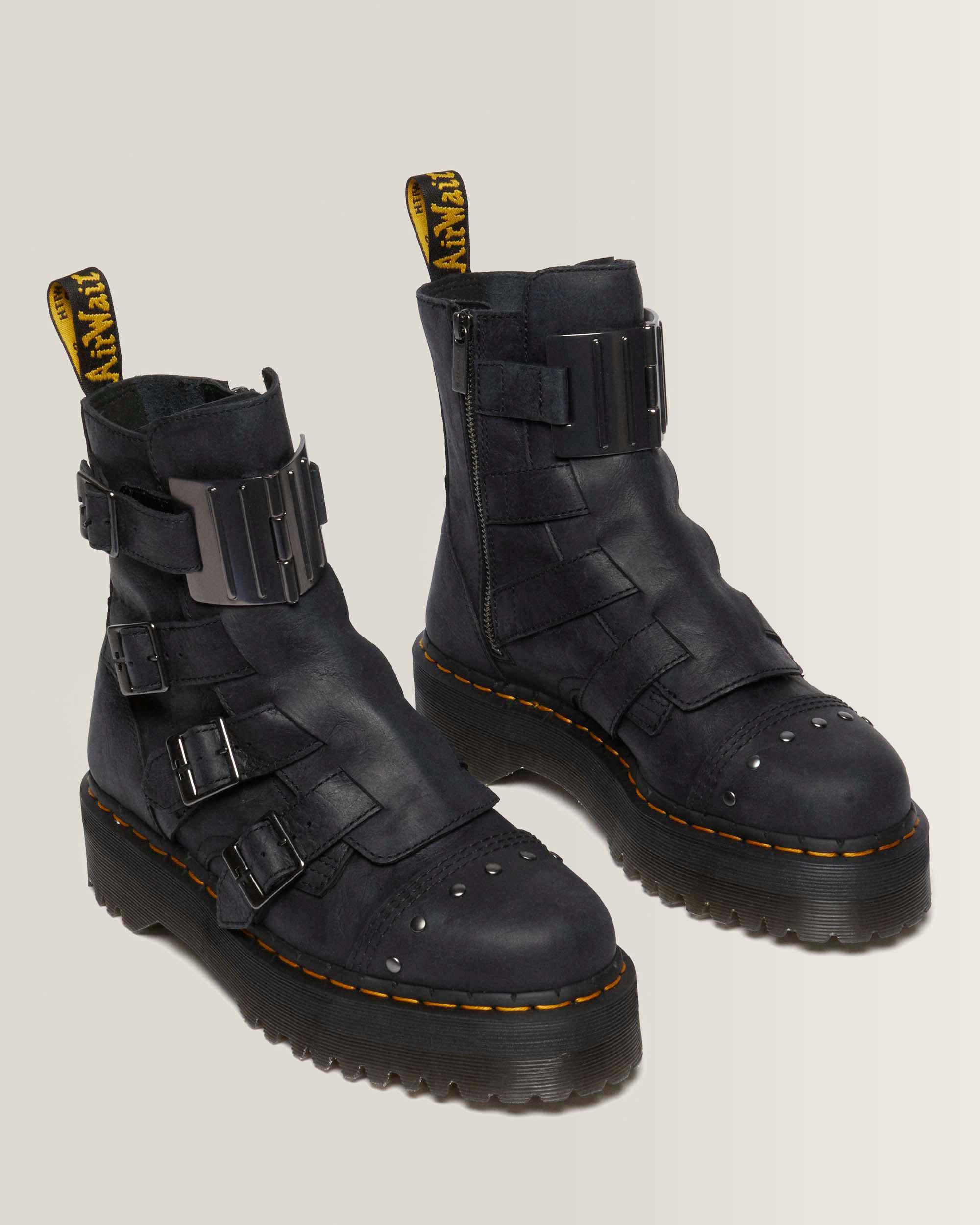 Jadon Hinge Buckle Leren Platform Laarzen