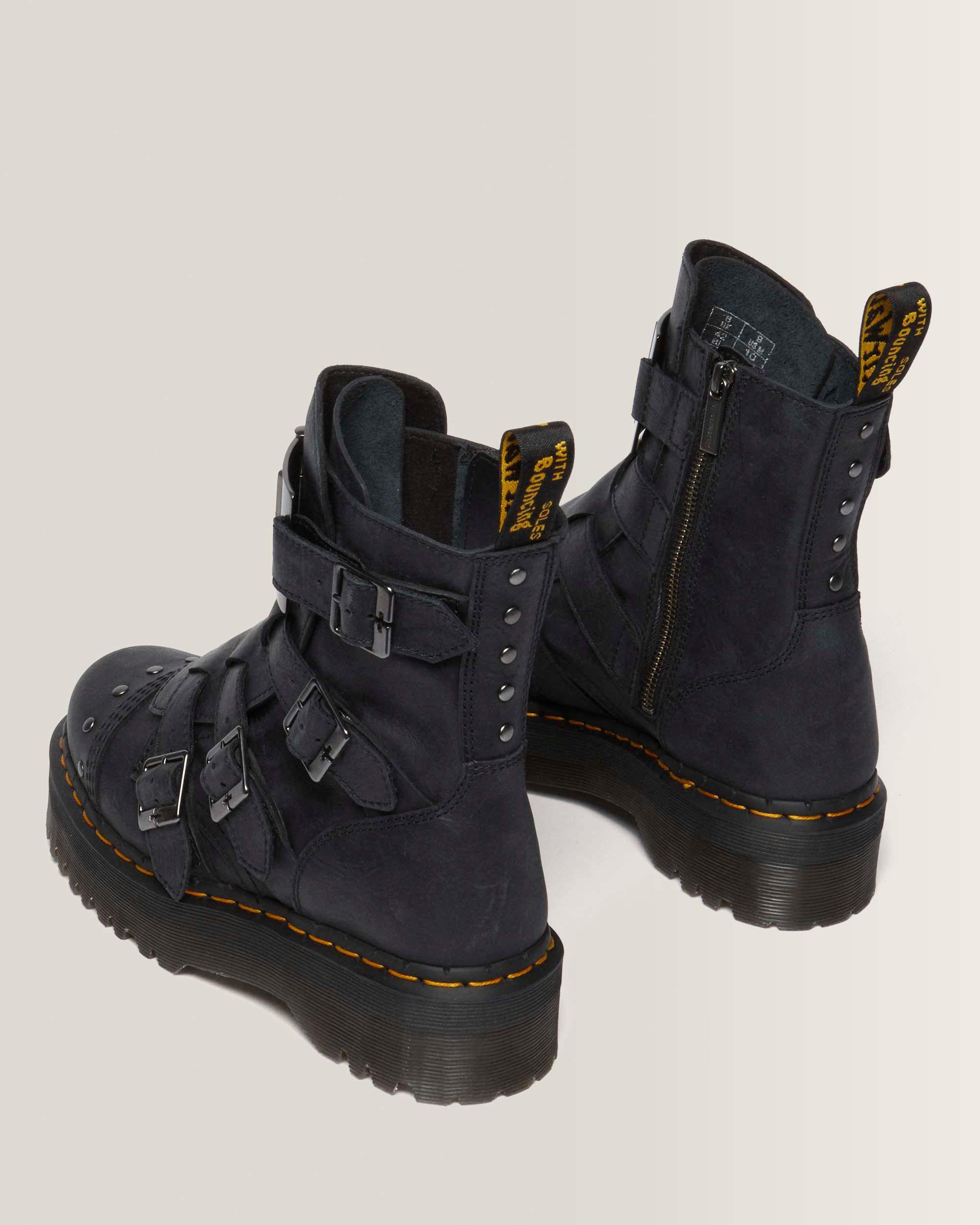 Jadon Hinge Buckle Leren Platform Laarzen