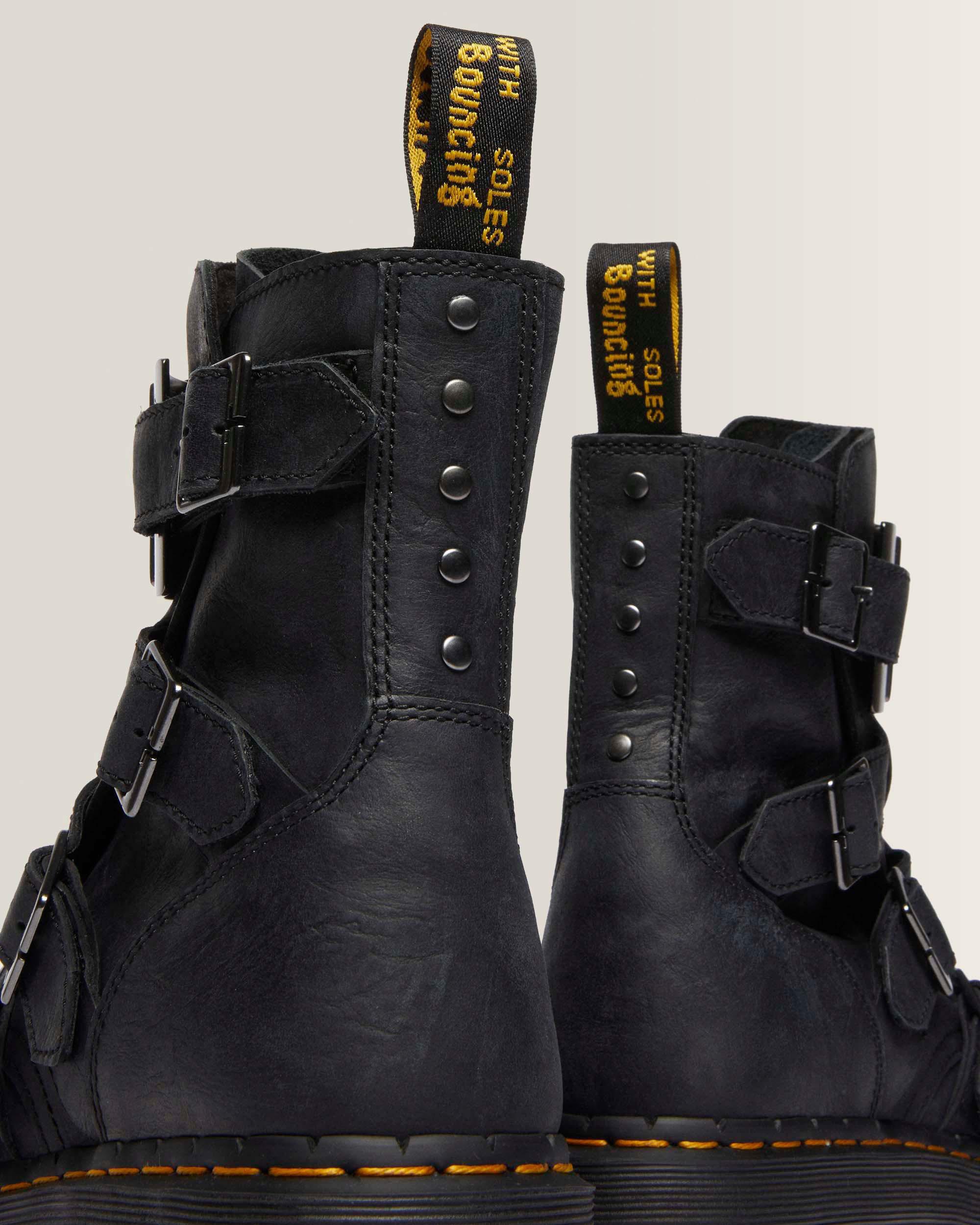 Jadon Hinge Buckle Leren Platform Laarzen