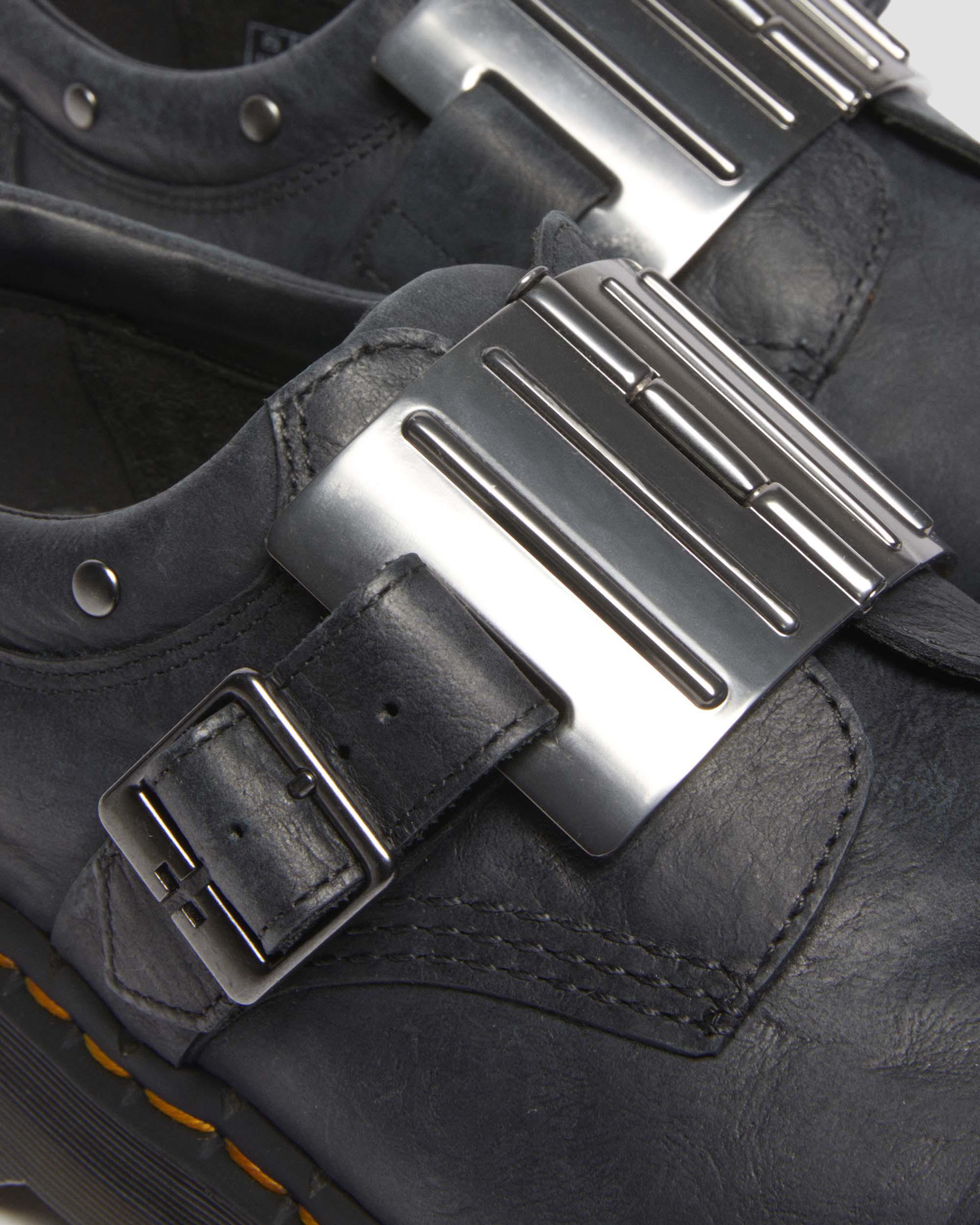 8053 Quad Hinge Buckle Leather Shoes in Black | Dr. Martens™