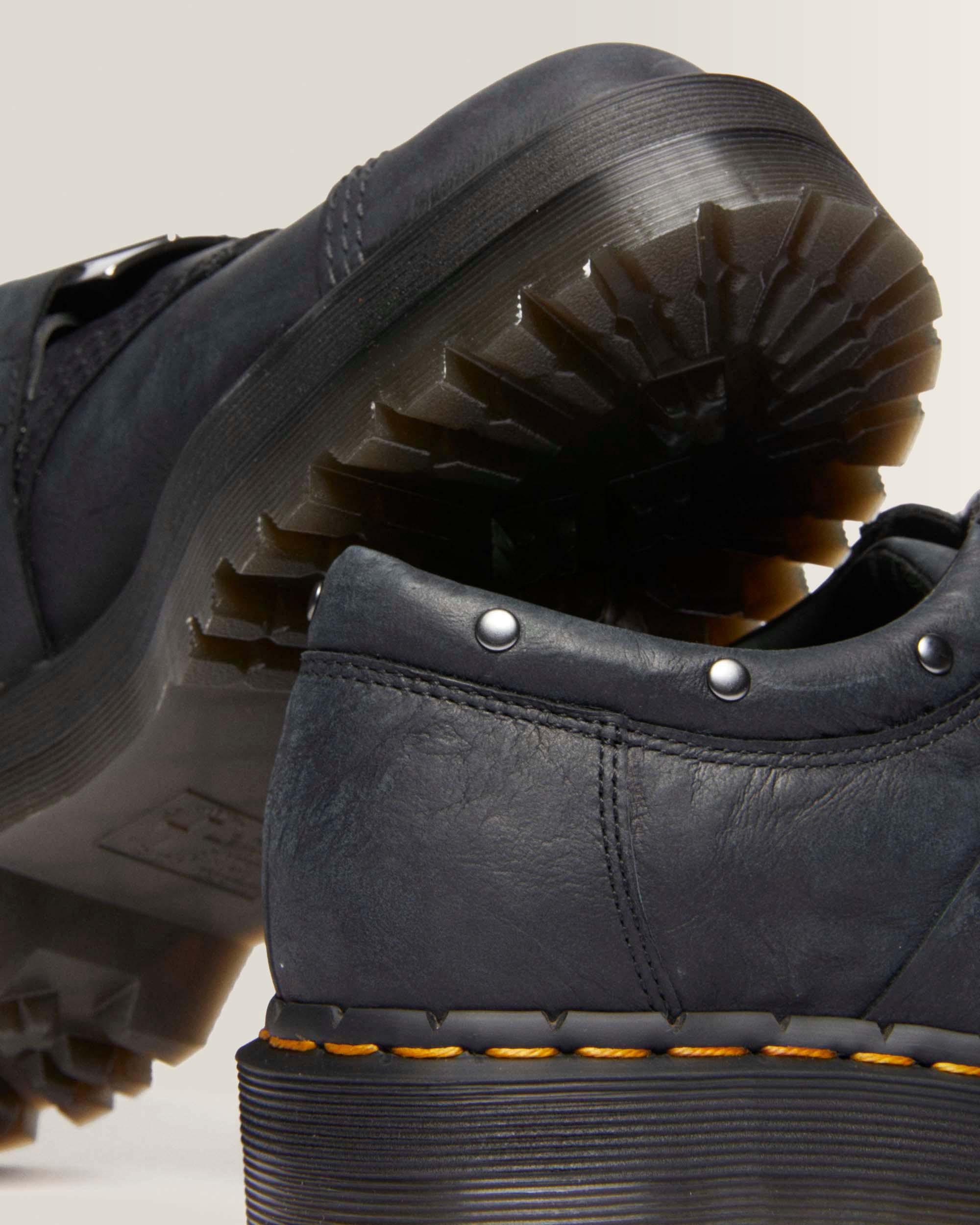 8053 Quad Hinge Buckle Leather Shoes in Black | Dr. Martens™