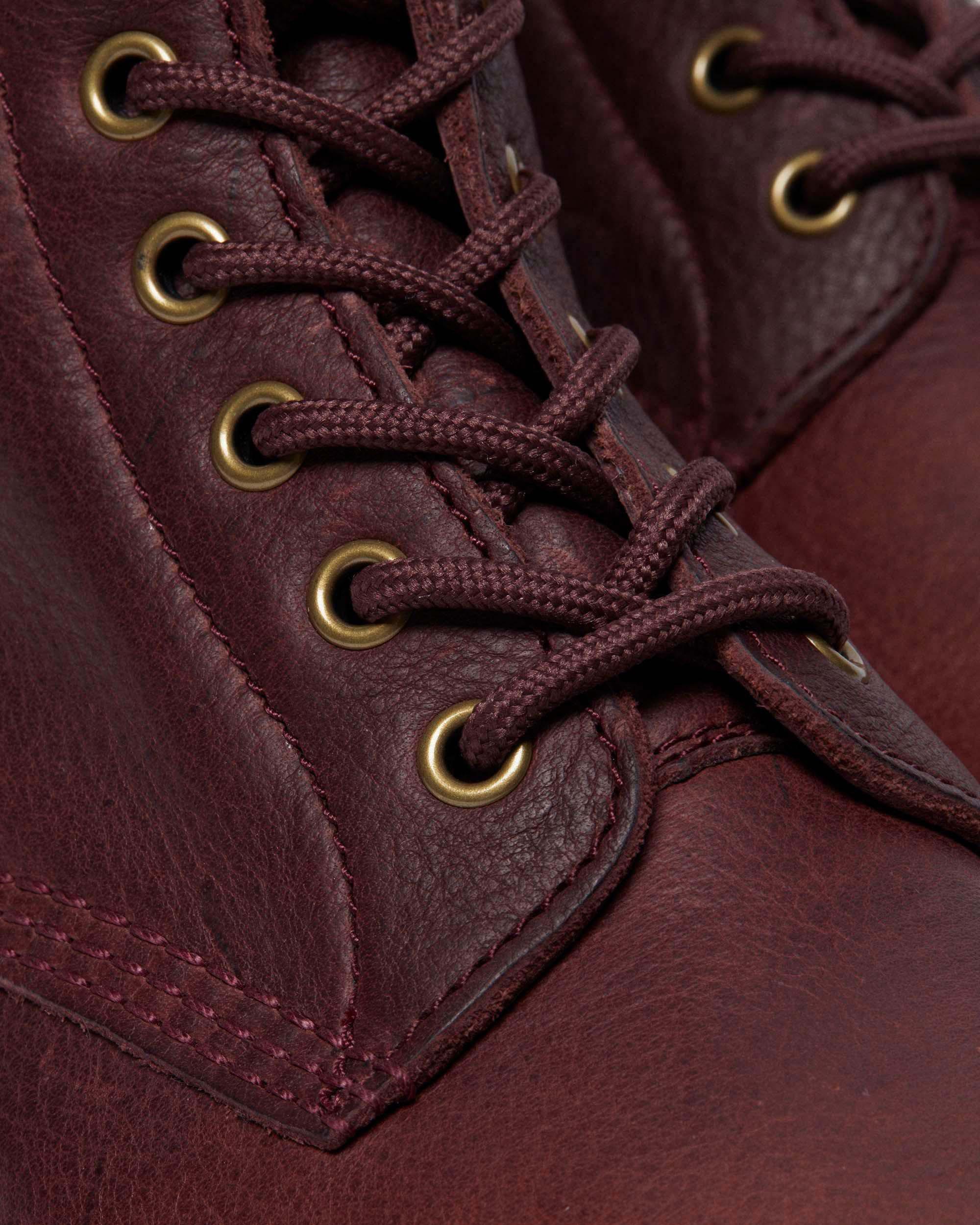 1460 Faux Fur Lined Grizzly Leather Lace Up Boots in Cherry Red