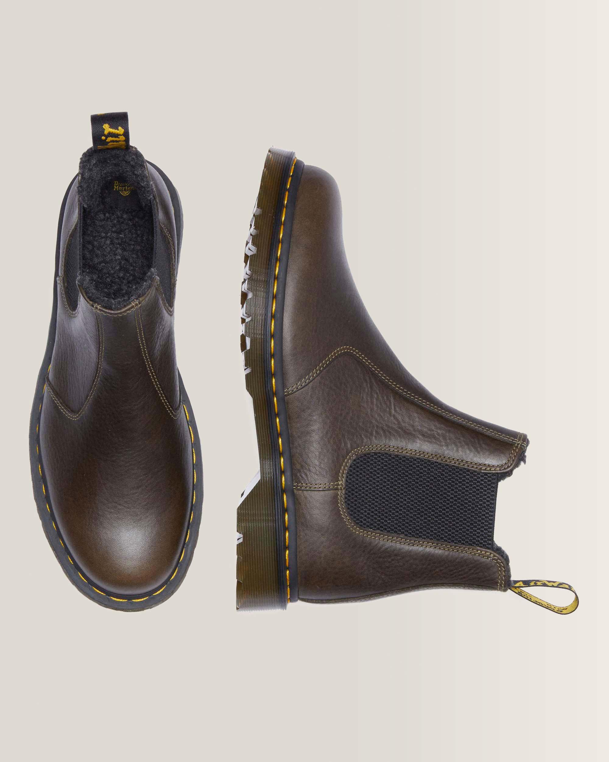 2976 Met Imitatiebont Gevoerde Grizzly Leren Chelsea Boots