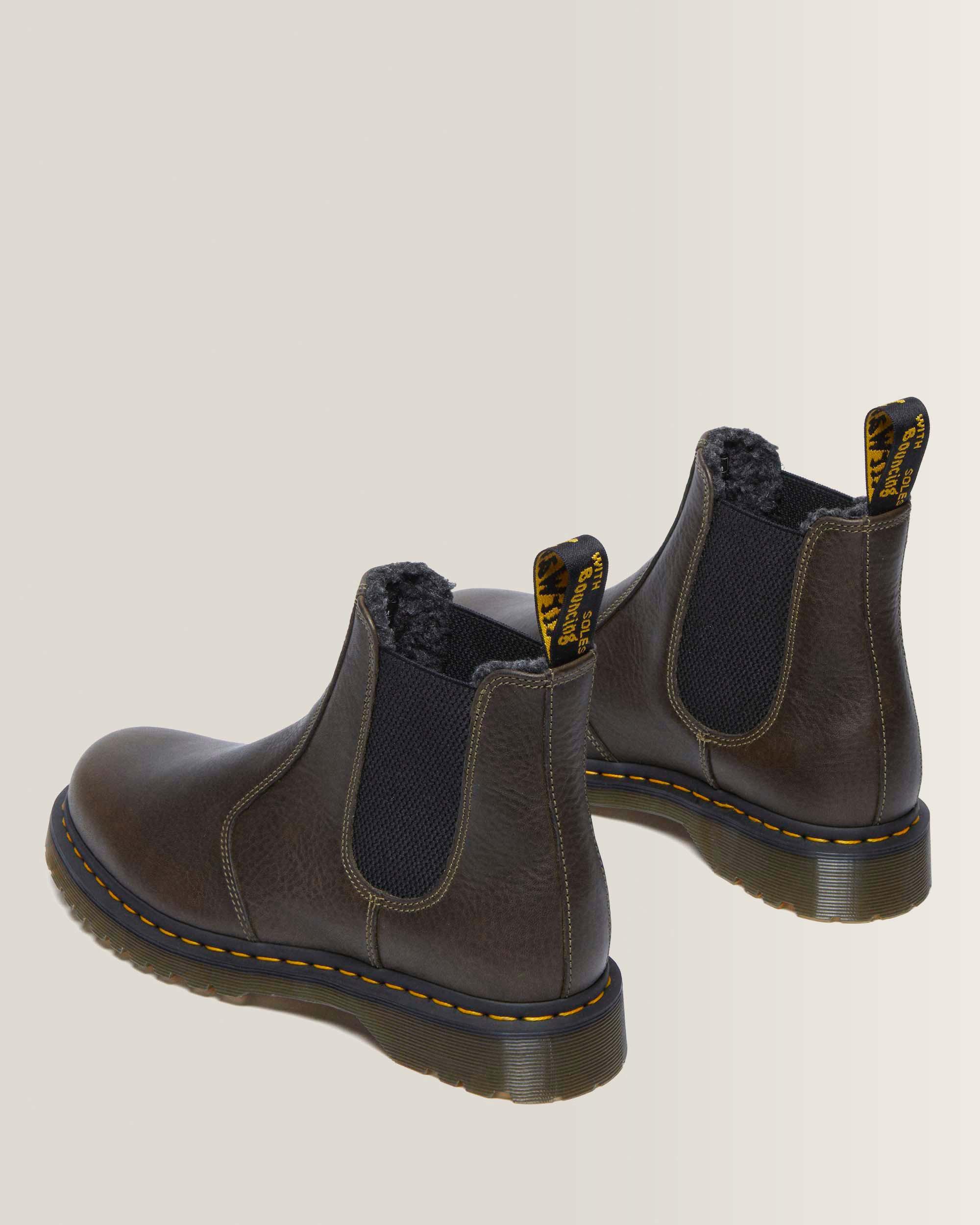 2976 Met Imitatiebont Gevoerde Grizzly Leren Chelsea Boots