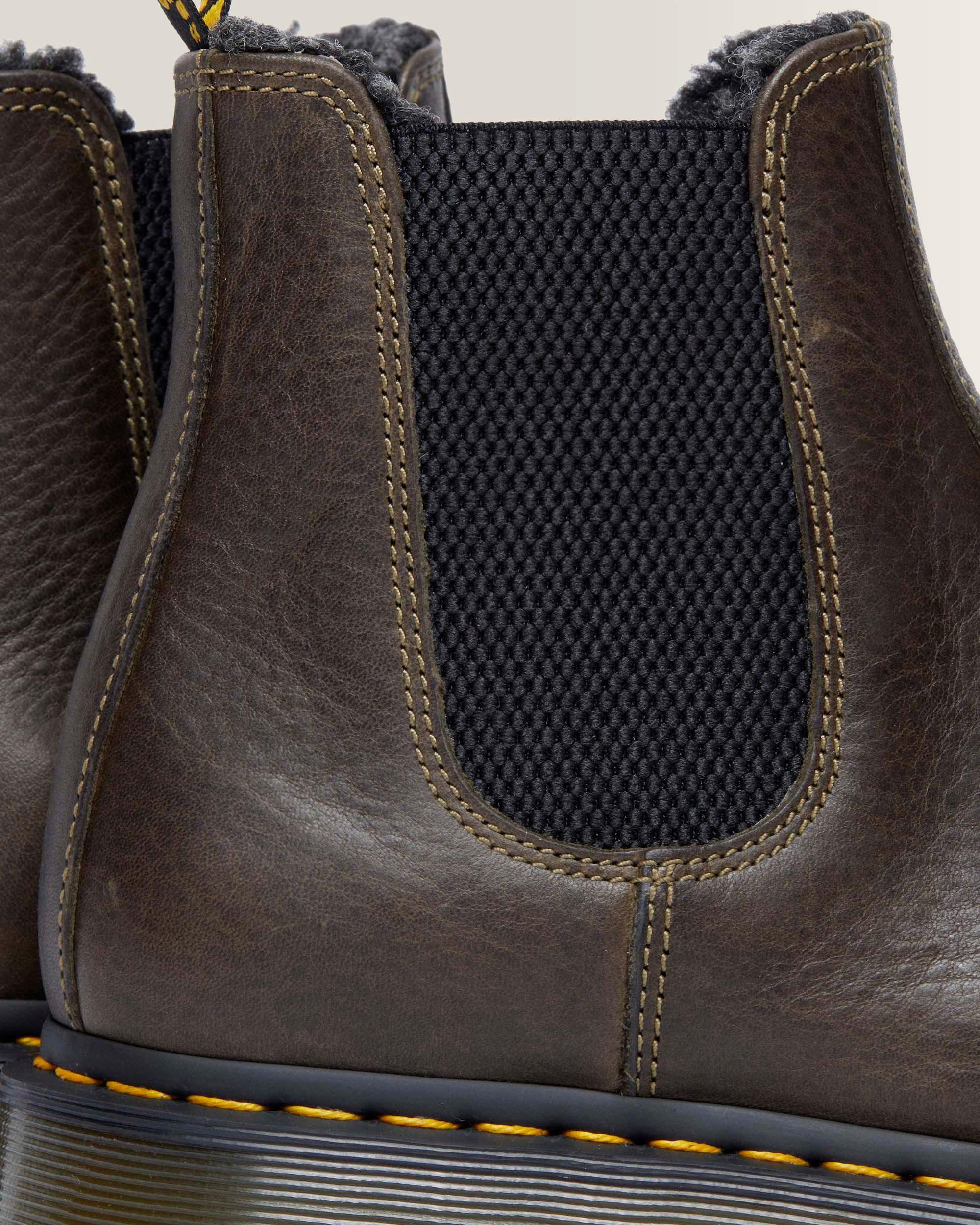 2976 Met Imitatiebont Gevoerde Grizzly Leren Chelsea Boots