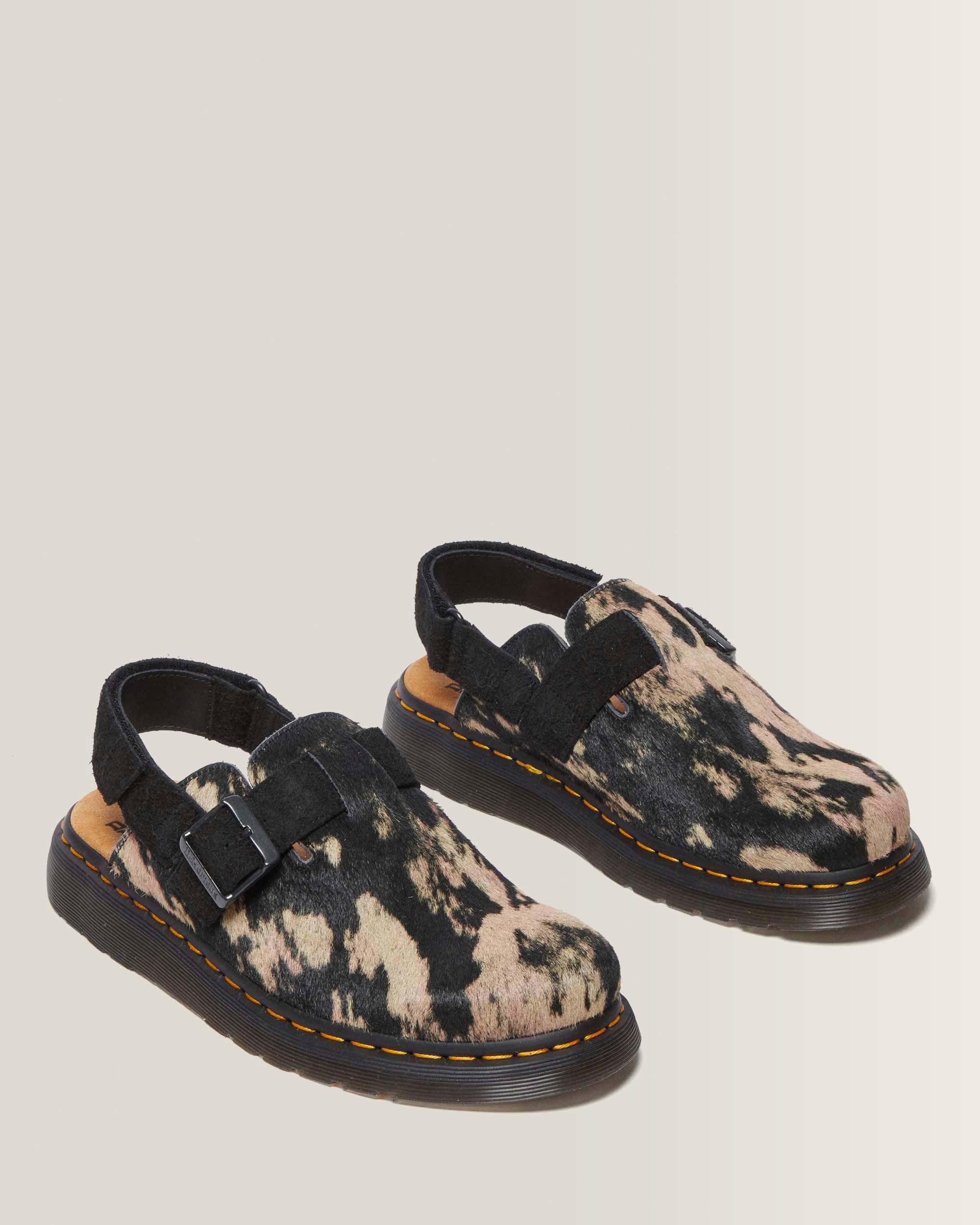 Jorge II Contrast Hair-On Mules