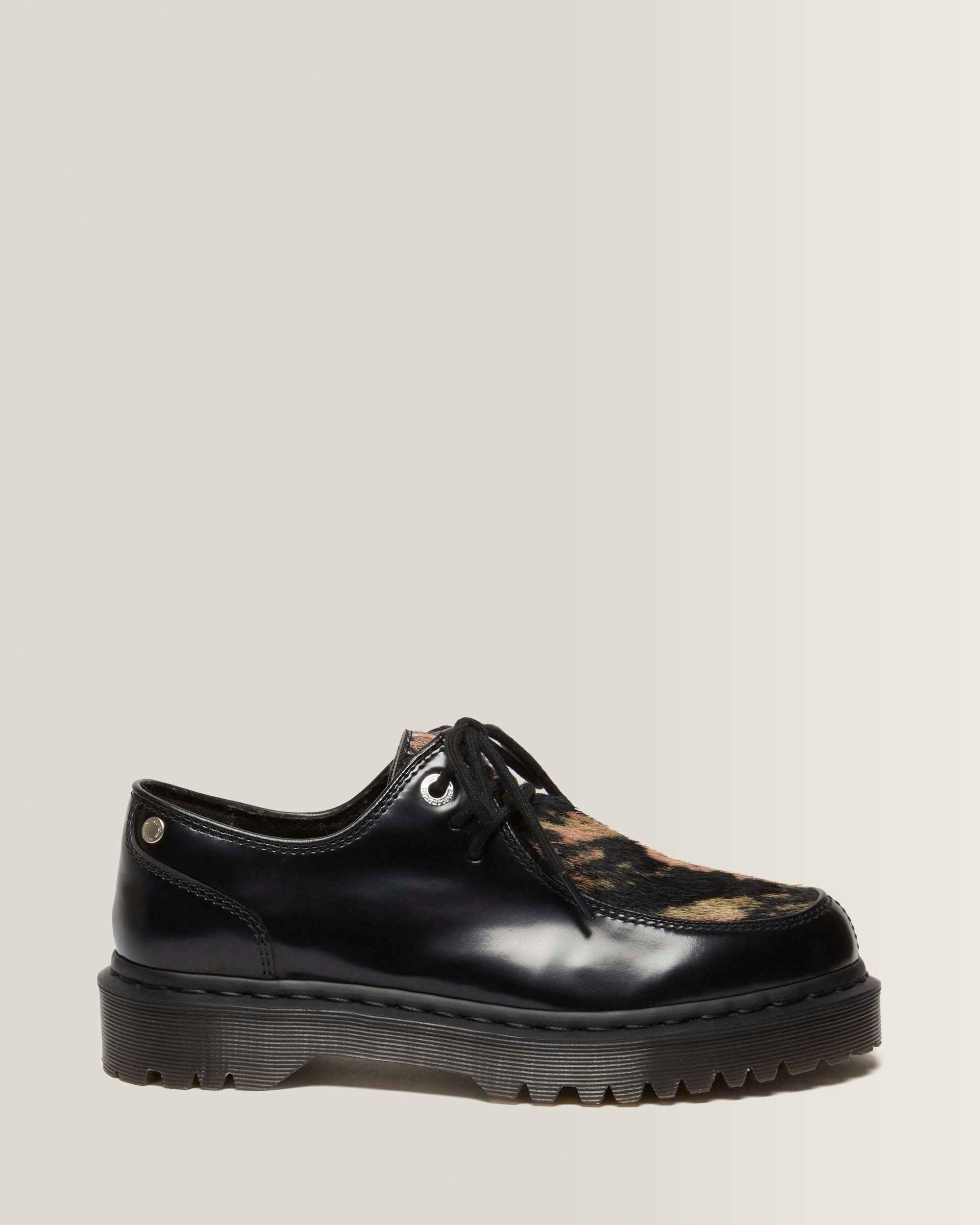 ひ*様 Dr. Martens　ZEFFIR 3I Zeffir 3-eye Hair-On Leather Bex Shoes in Black+Beige | Dr. Martens™