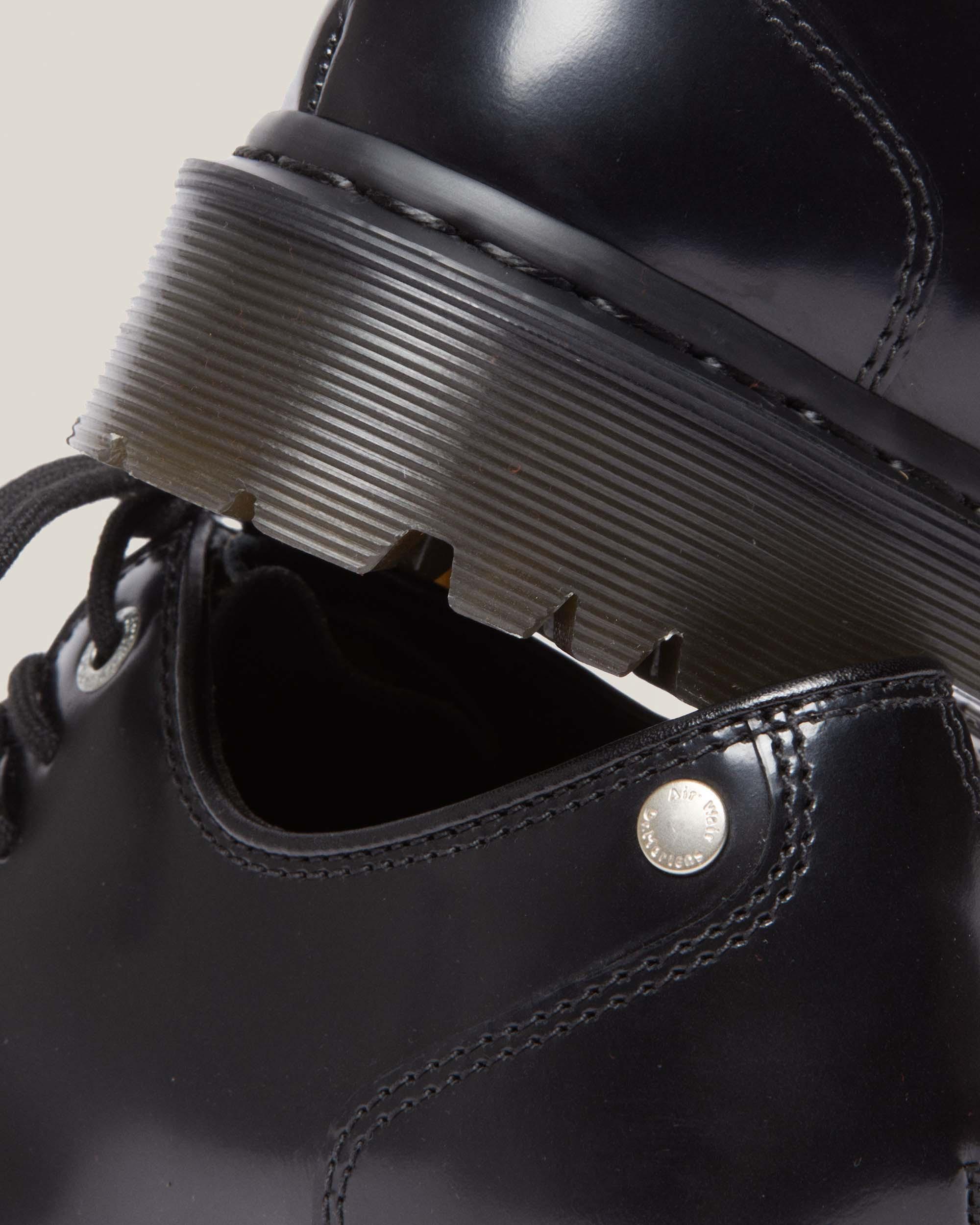 Zeffir 3-eye Hair-On Leather Bex Shoes in Black+Beige | Dr. Martens™