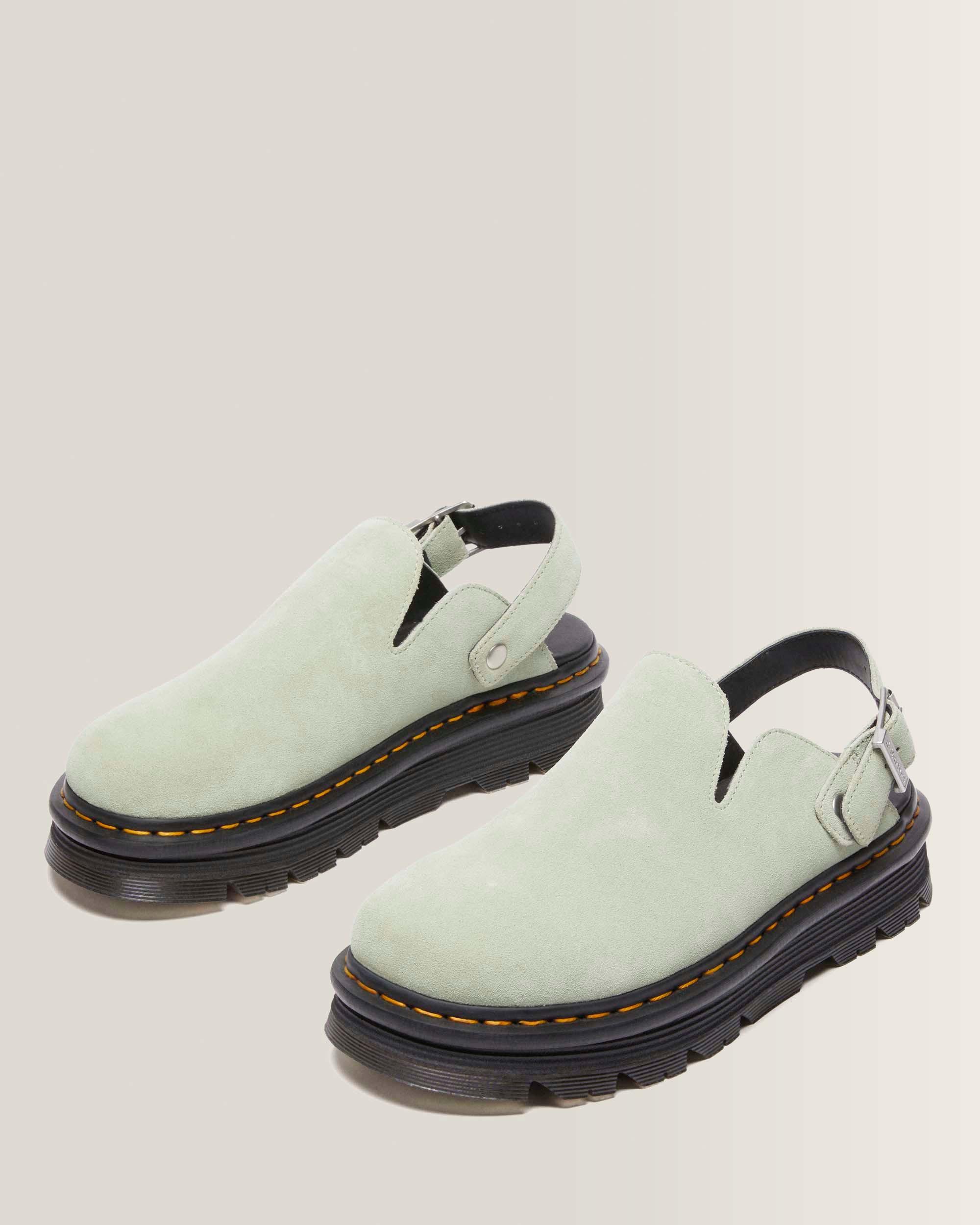 Mules platform Zebzag in camoscio con cinturino