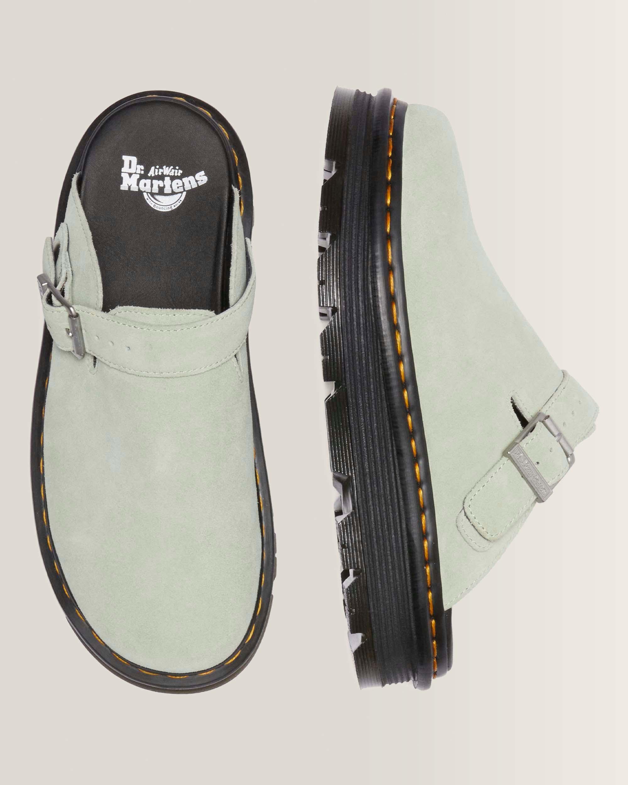Mules platform Zebzag in camoscio con cinturino