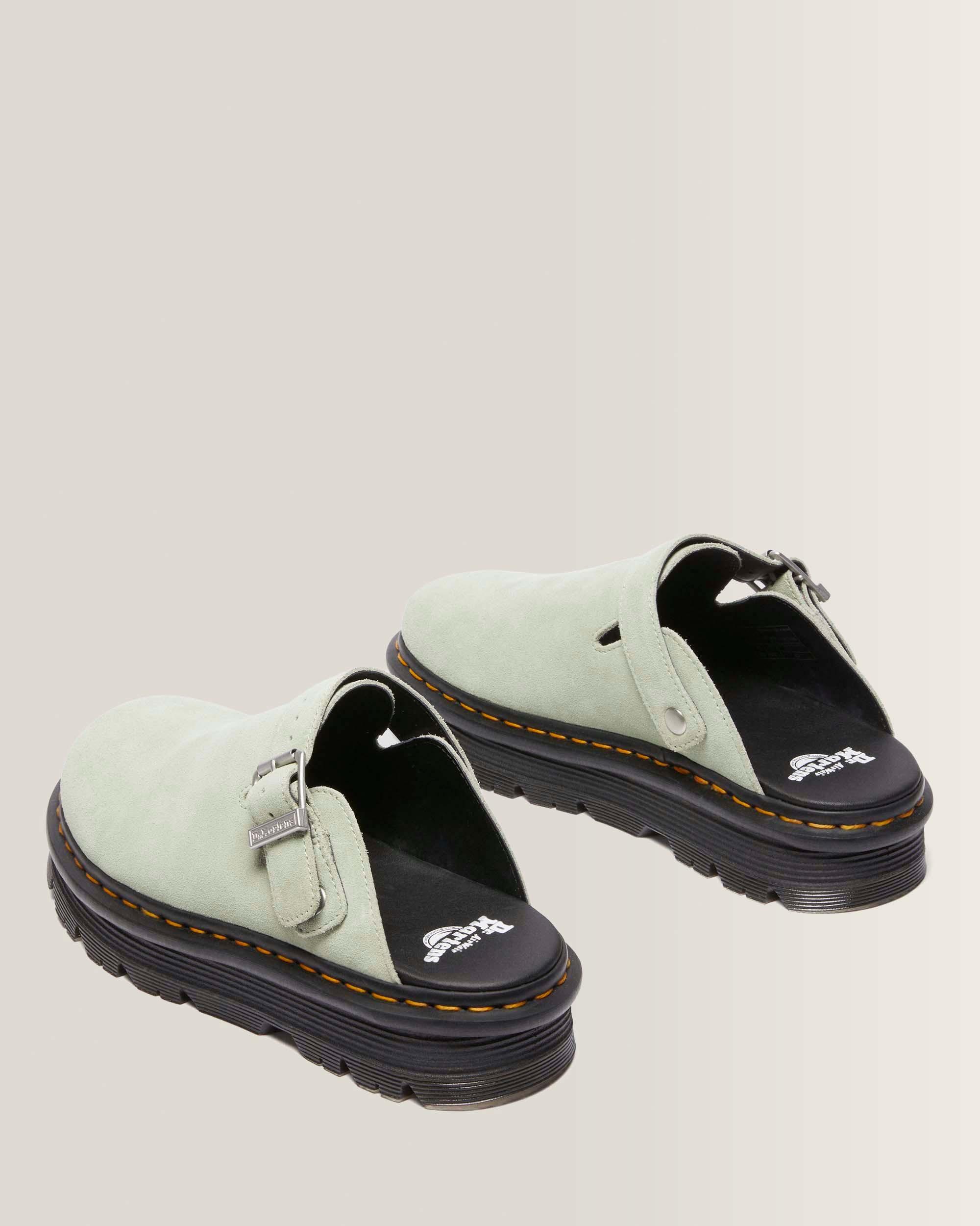 Mules platform Zebzag in camoscio con cinturino