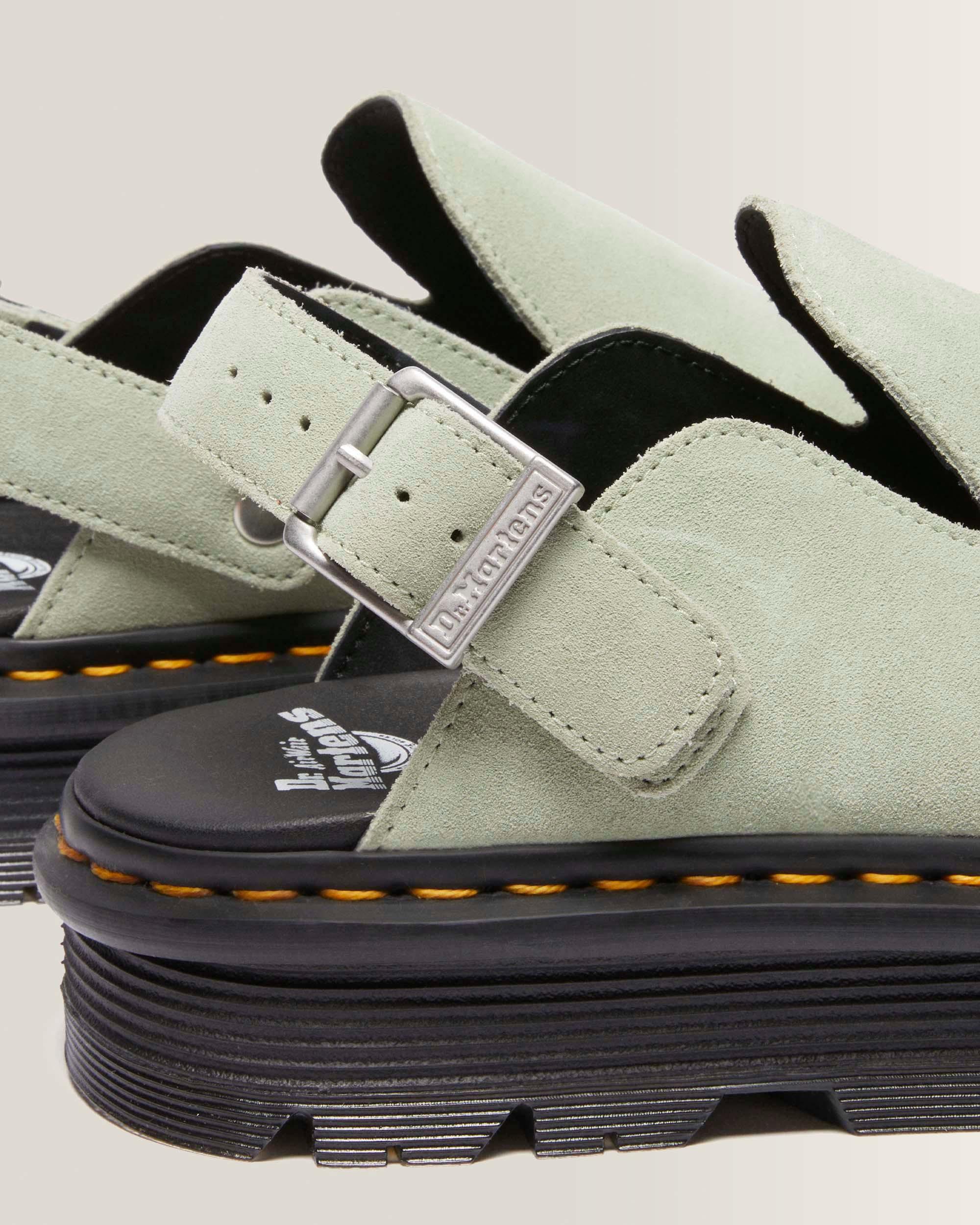 Mules platform Zebzag in camoscio con cinturino