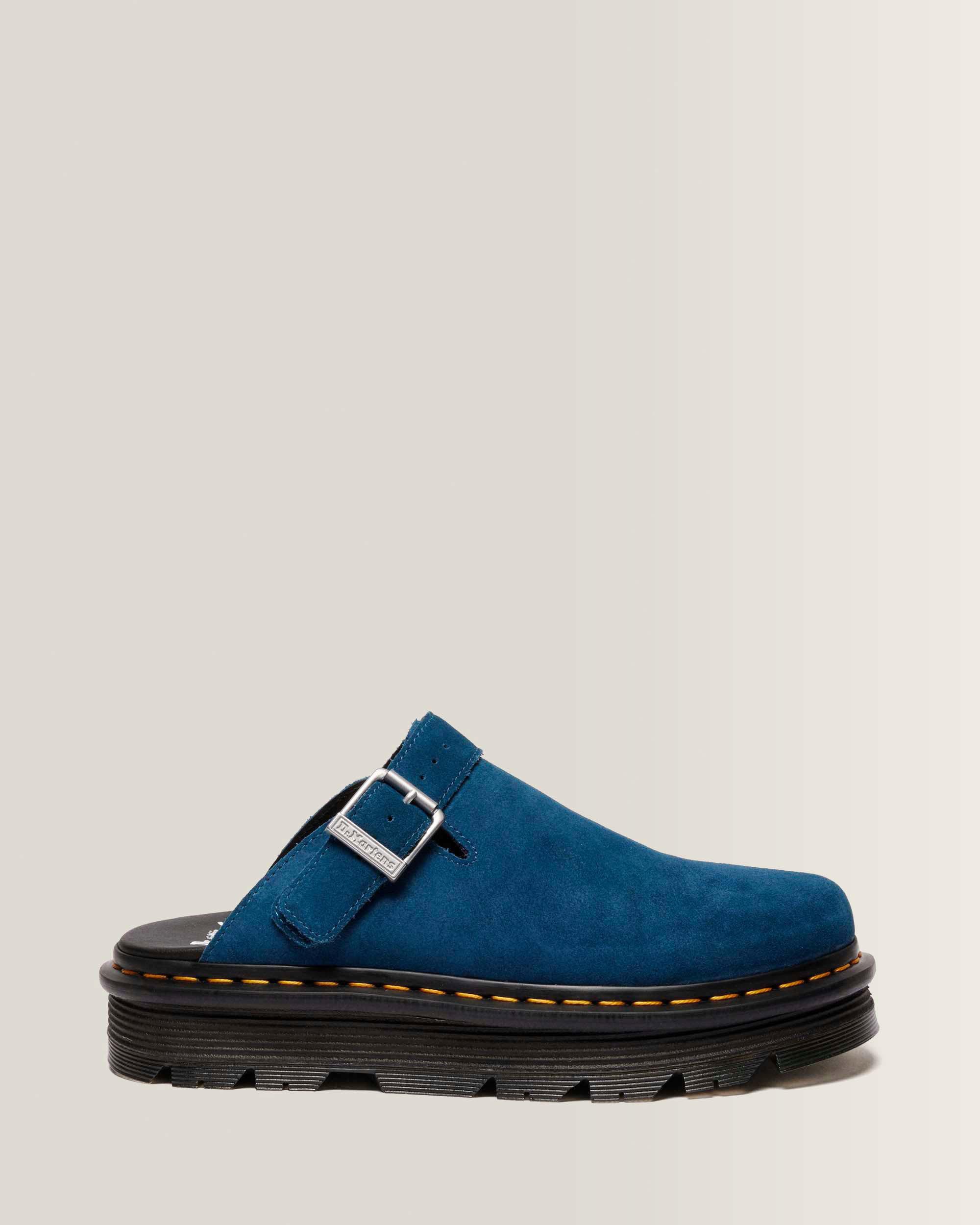 Zebzag Suede Casual Slingback Platform Mules in Neptune Blue | Dr