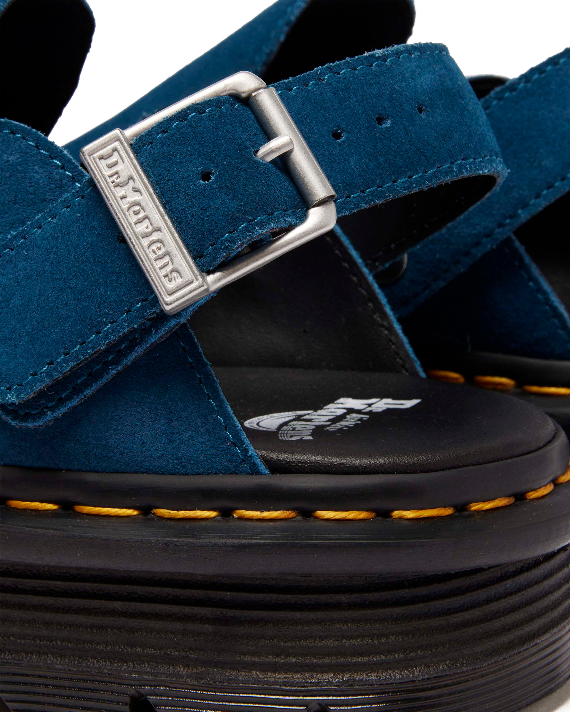 Zebzag Suede Casual Slingback Platform Mules in Neptune Blue | Dr