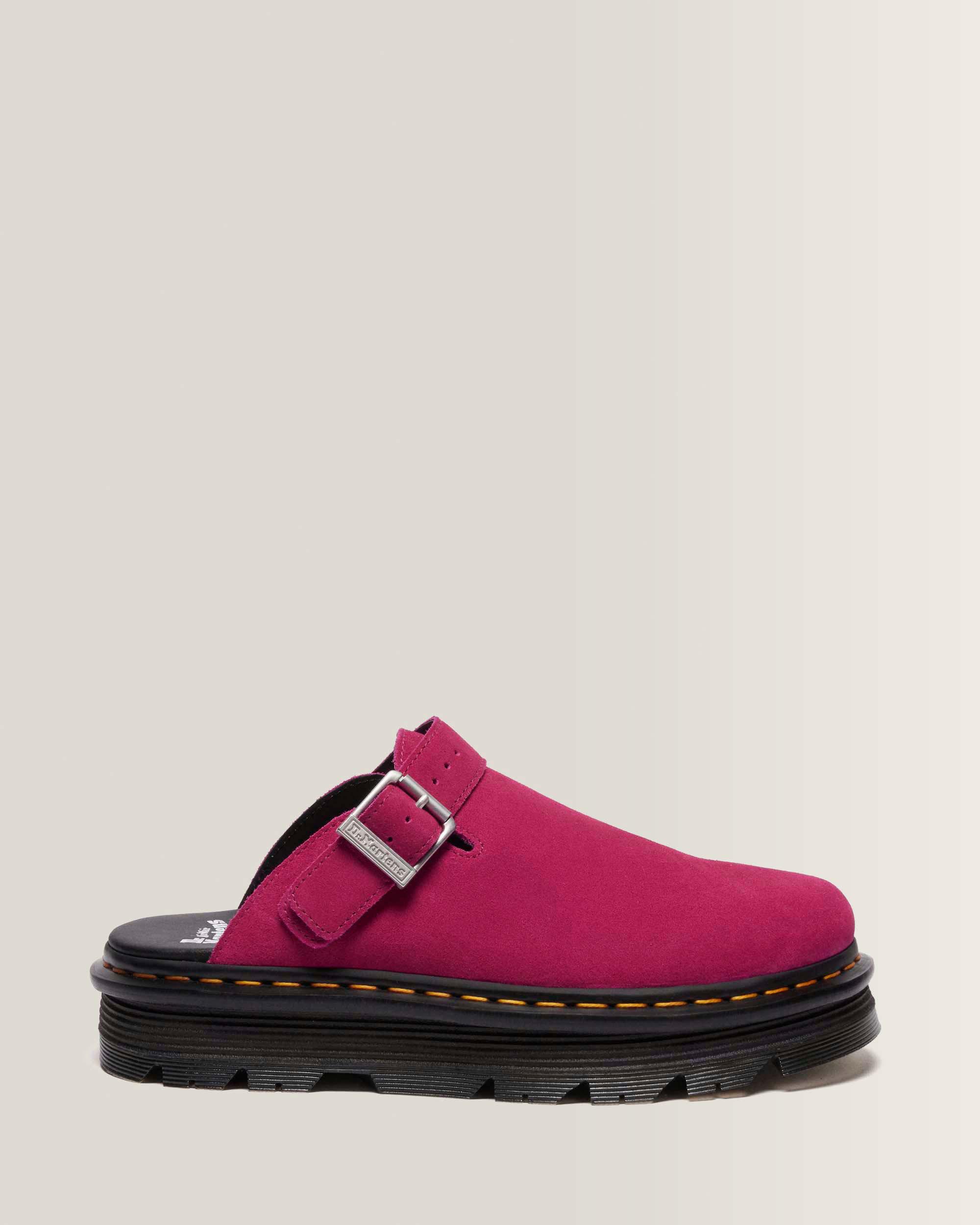 Zebzag Casual suède slingback platform mules in FUCHSIA PINK | Dr
