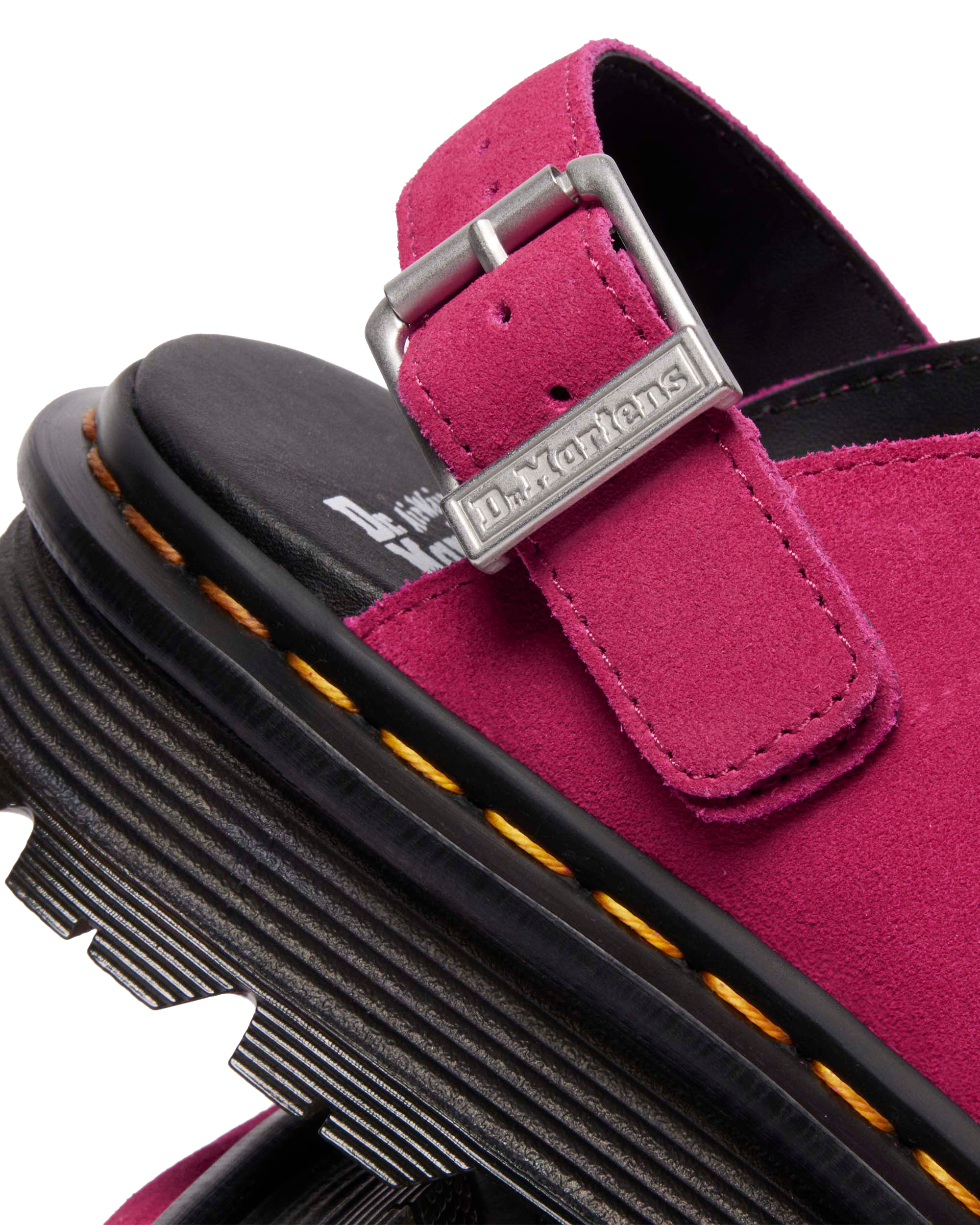 PIG & HEN サヴェージサム／オールドピンク・コーラルレッド／SIZE M Zebzag Suede Casual Slingback Platform Mules in Fuchsia Pink | Dr