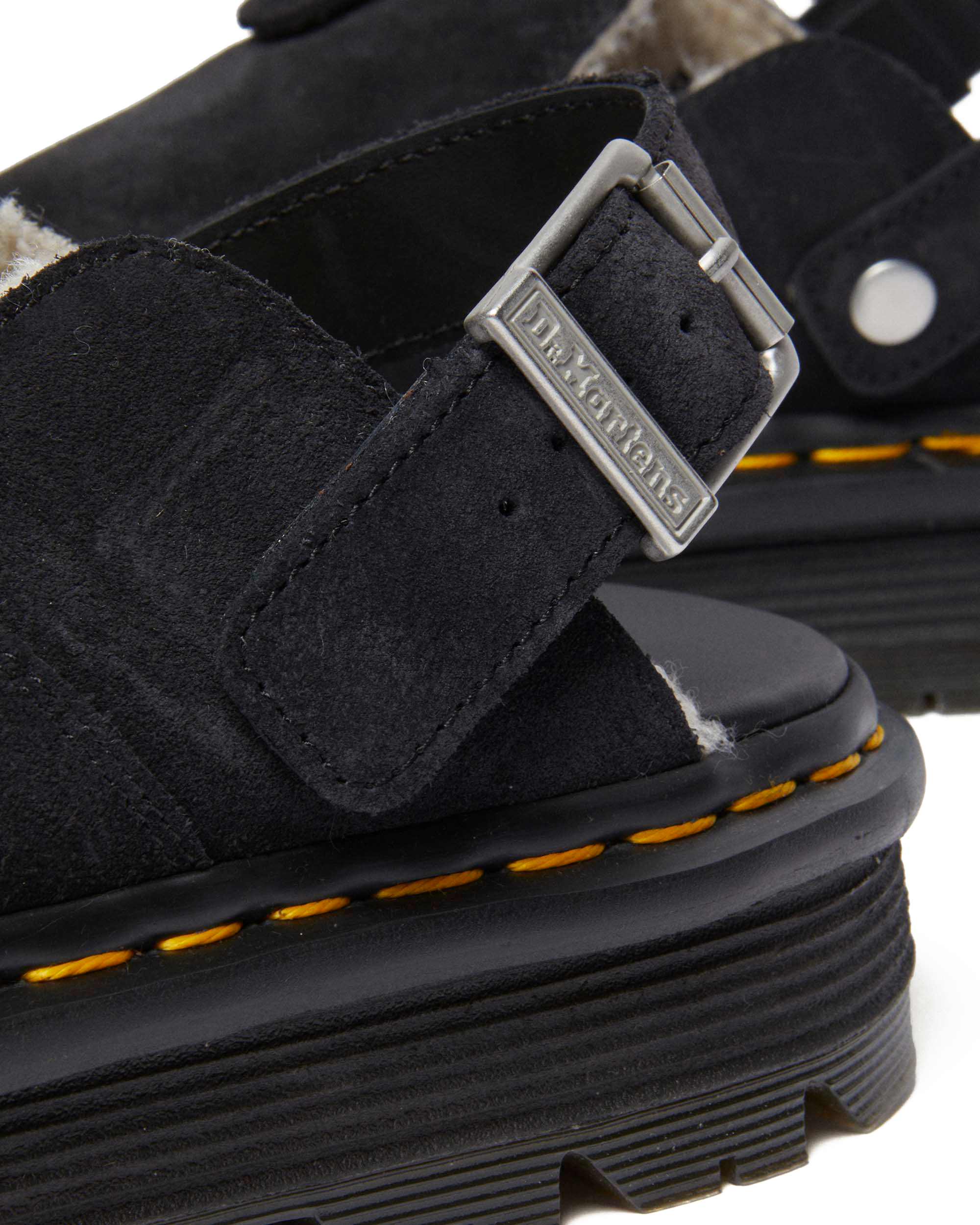 Сабо Dr. Martens Zebzag Suede Slingback Platform Mule, цвет: Чёрный — фото 2