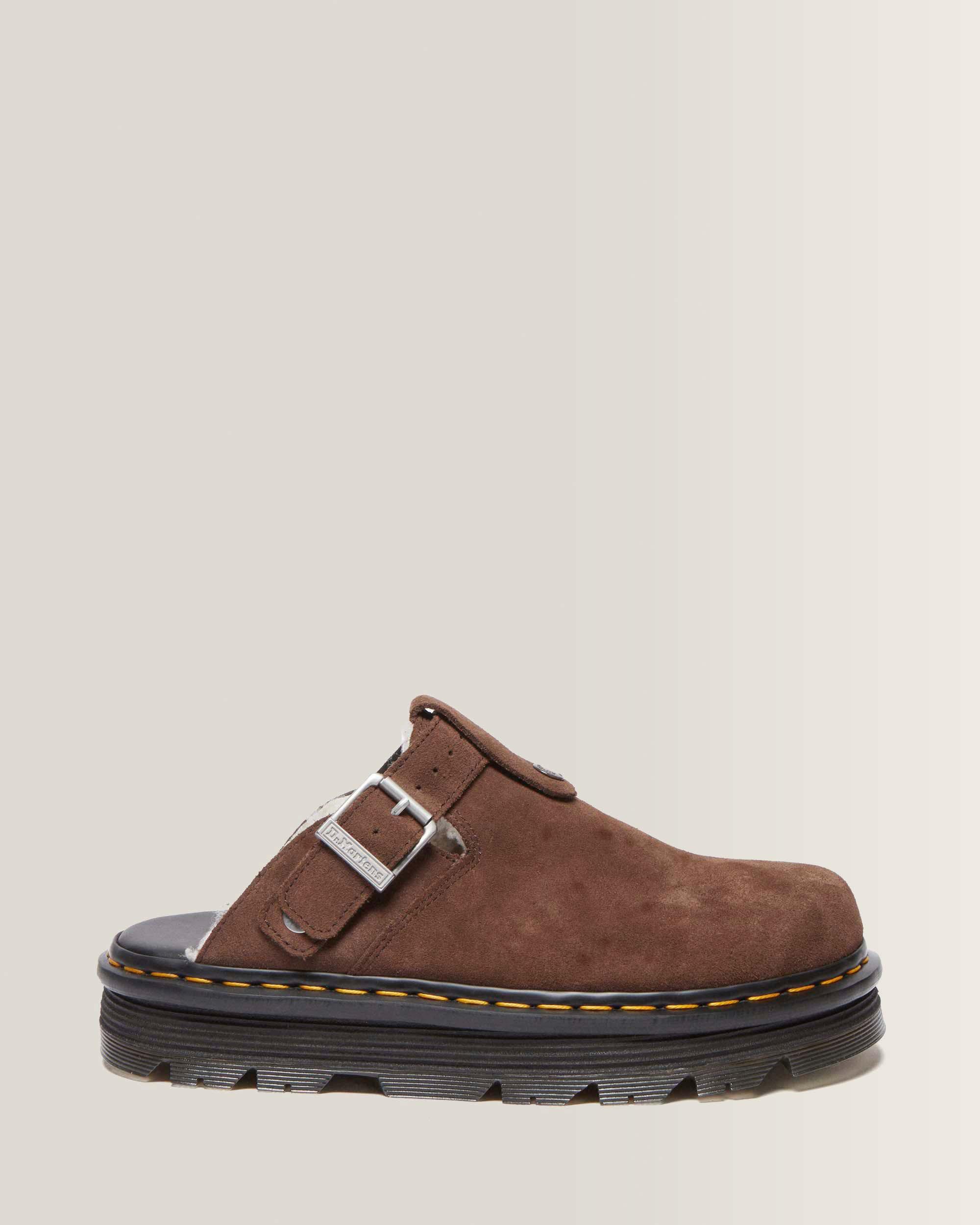Zebzag Suède met Fleece Gevoerde Platform Mules