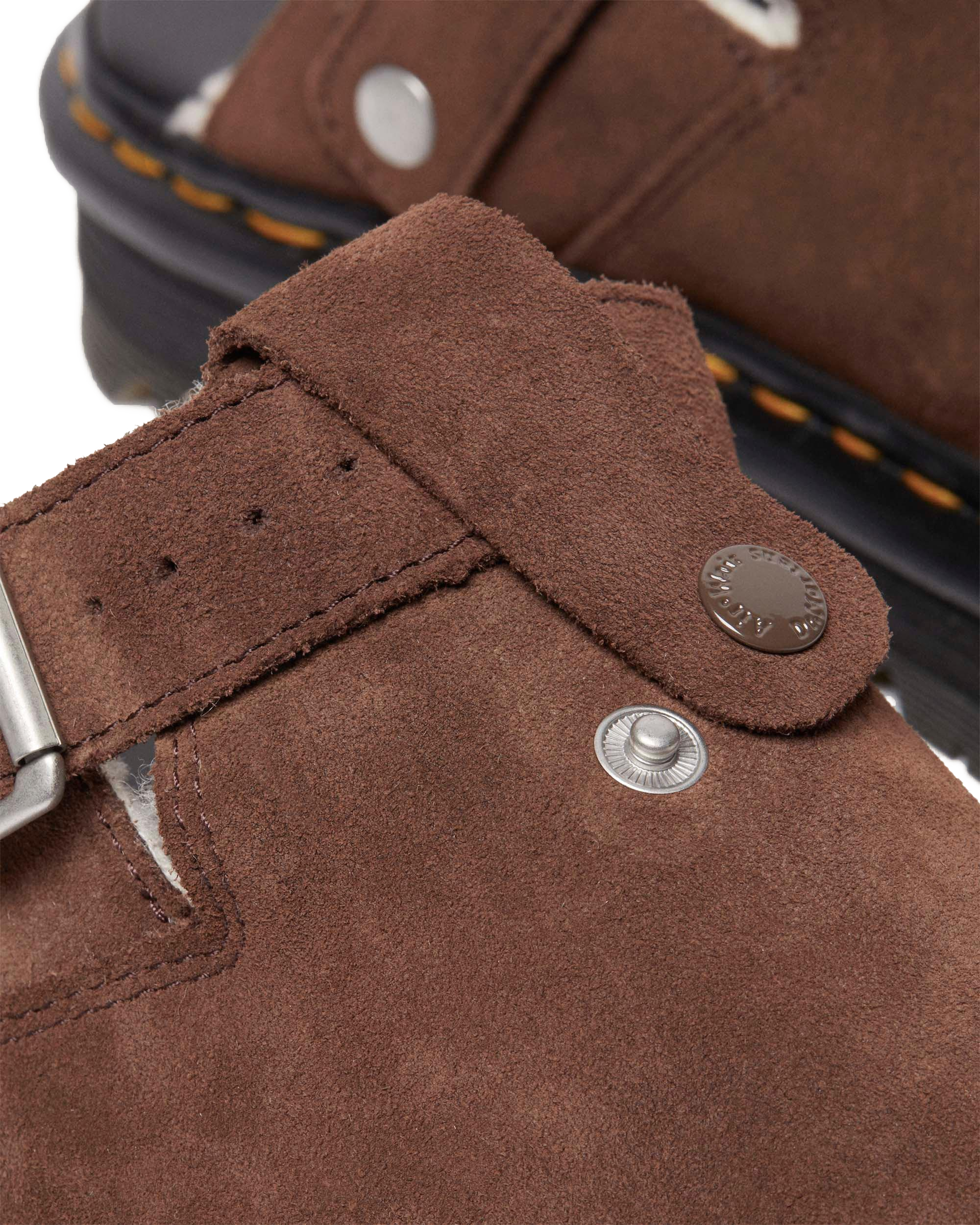 Zebzag Suede Fleece-Lined Platform Mules