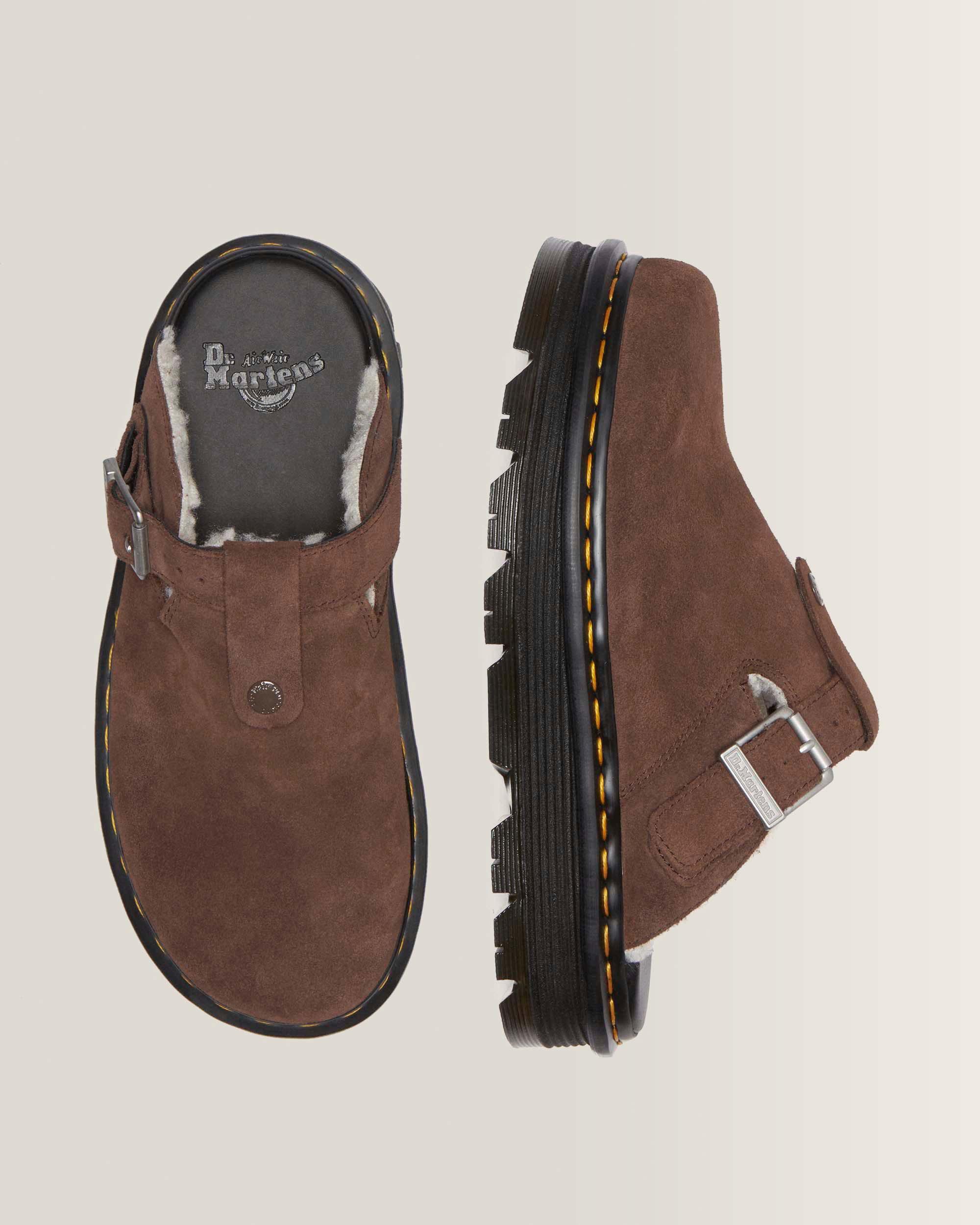 Zebzag Suède met Fleece Gevoerde Platform Mules