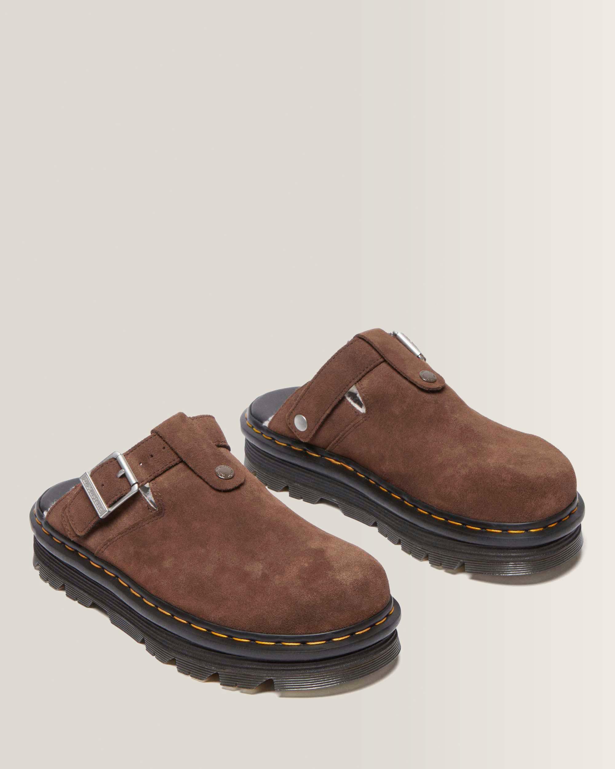Zebzag Suède met Fleece Gevoerde Platform Mules